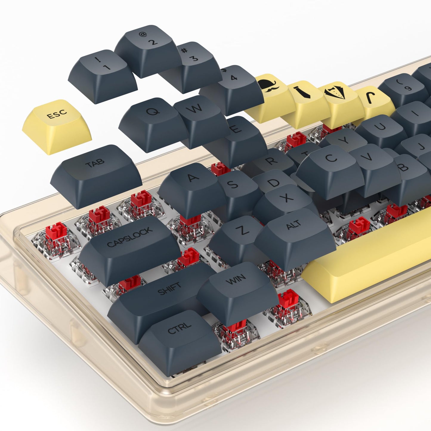 GTSP 61 Keycaps 60 Percent, Ducky One 2 Mini Keycaps for Mechanical Keyboard OEM Profile RGB PBT Keycap Set with Key Puller for Cherry MX Switches SK 61/Joker (Only keycaps) Blue