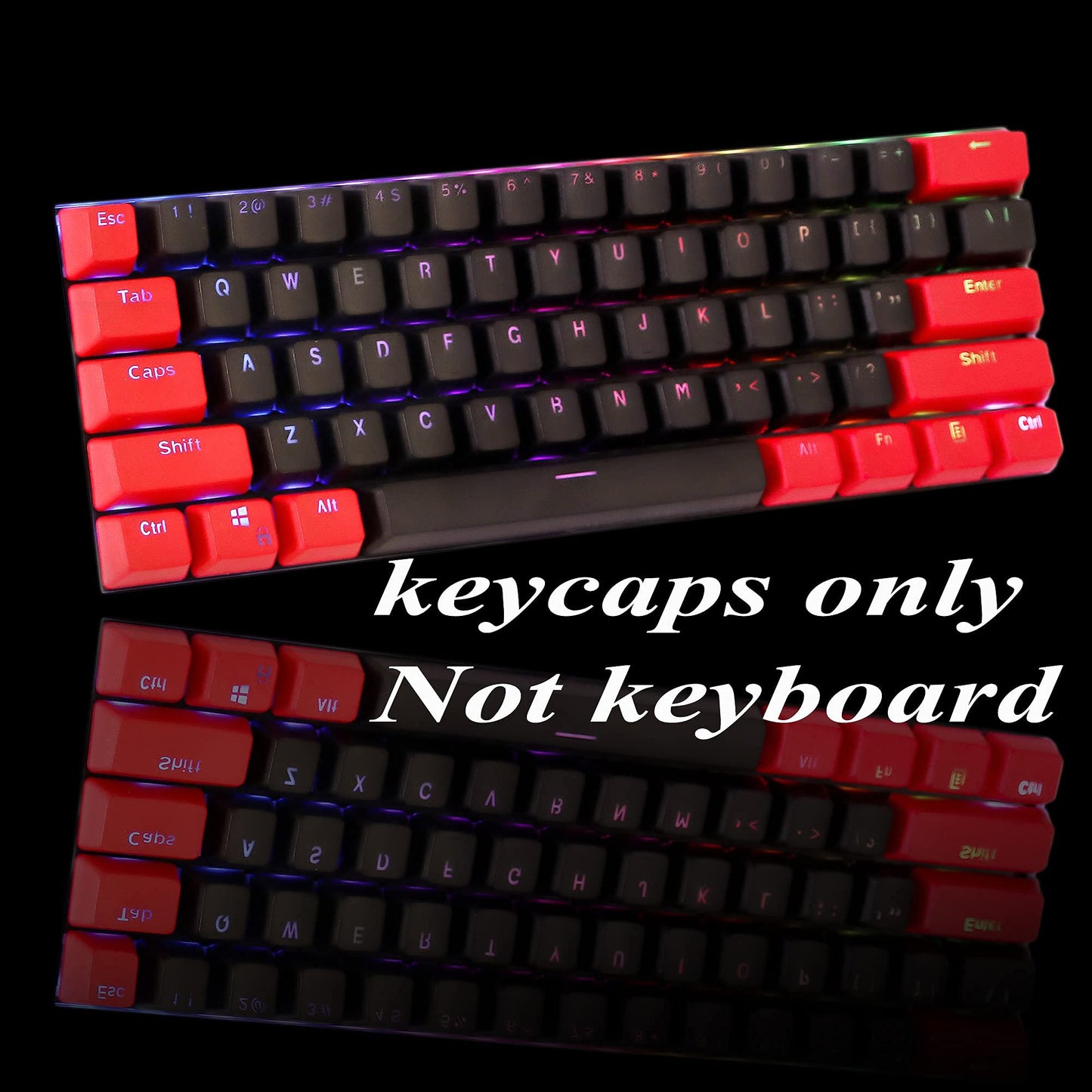GTSP 61 Keycaps 60 Percent, Ducky One 2 Mini Keycaps for Mechanical Keyboard OEM Profile RGB PBT Keycap Set with Key Puller for Cherry MX Switches SK 61/Joker (Only keycaps) Blue