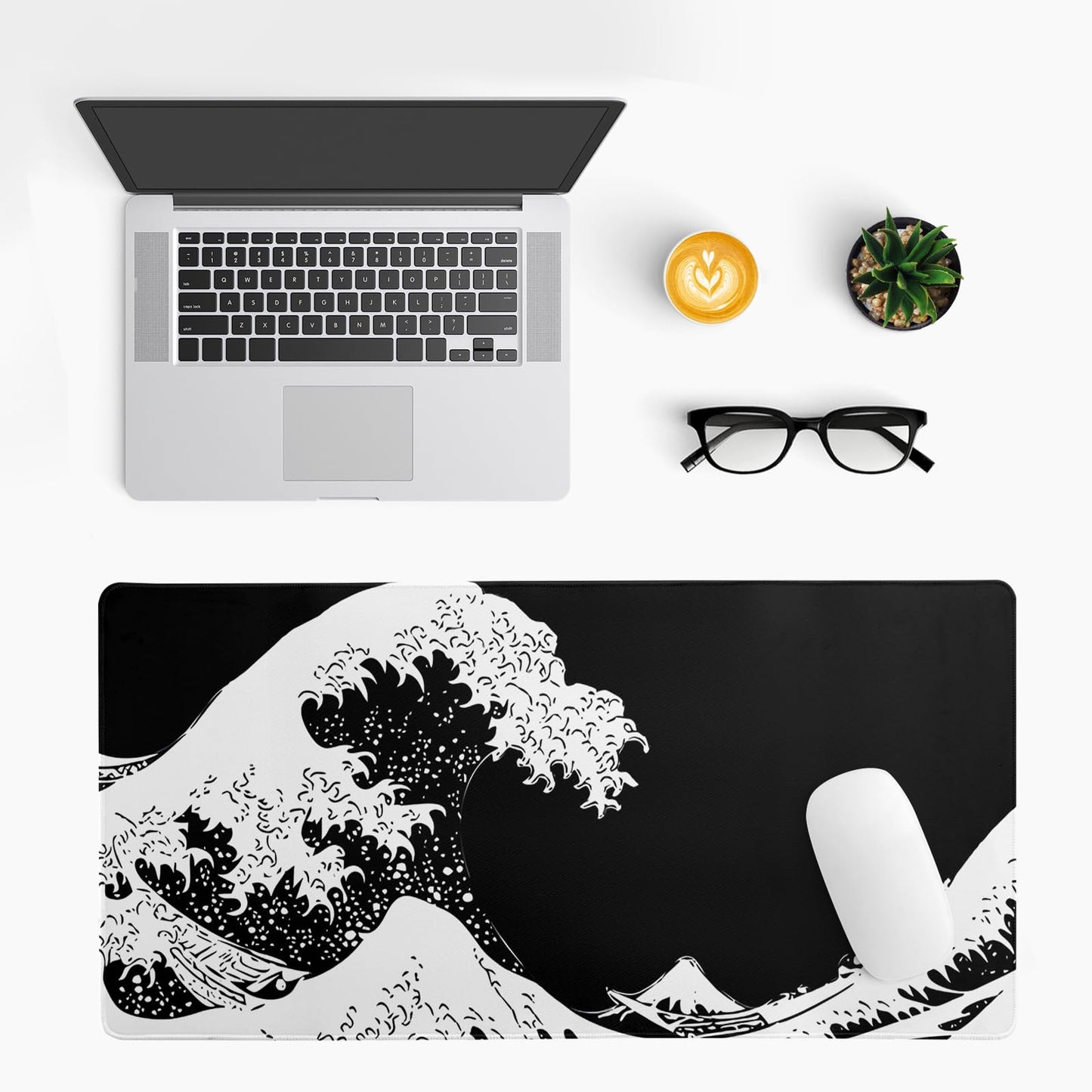 Mountain Gaming Mouse Pad 27.6x11.8 Inch Forest Large Mousepad Extended Grey Mousepad Gaming Non-Slip Rubber Base Stitched Edges Keyboard Mouse Mat Desk Pad for Office Home and Game