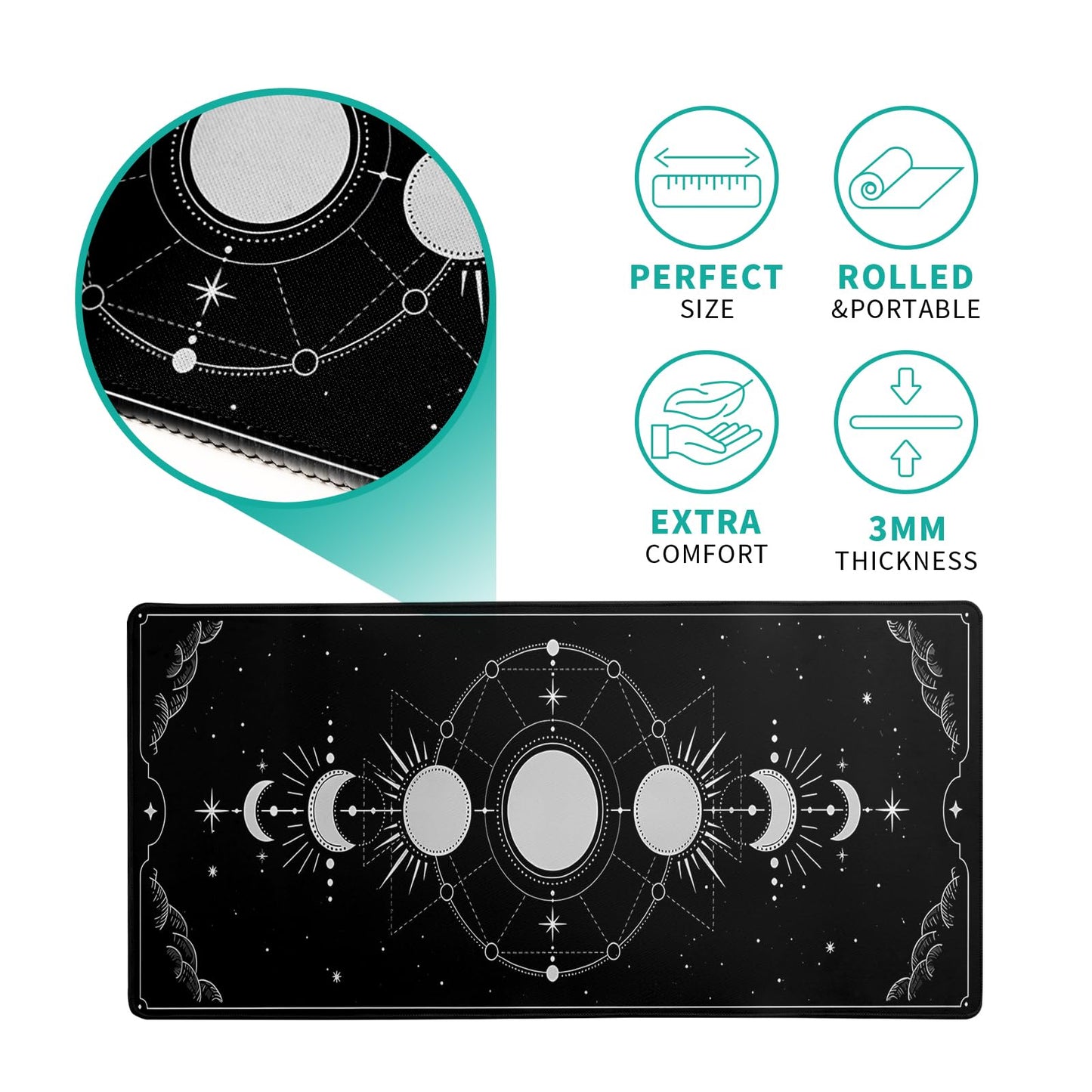 Mountain Gaming Mouse Pad 27.6x11.8 Inch Forest Large Mousepad Extended Grey Mousepad Gaming Non-Slip Rubber Base Stitched Edges Keyboard Mouse Mat Desk Pad for Office Home and Game