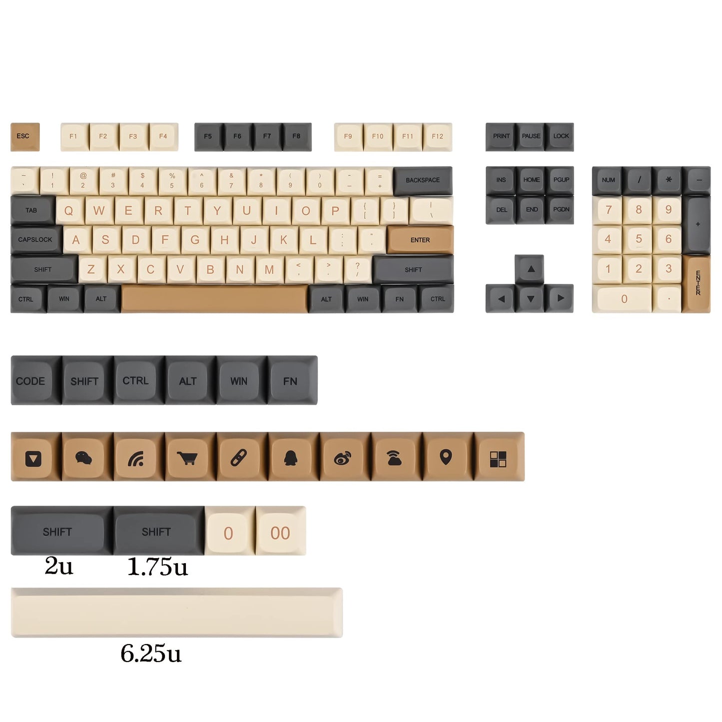 GTSP 61 Keycaps 60 Percent, Ducky One 2 Mini Keycaps for Mechanical Keyboard OEM Profile RGB PBT Keycap Set with Key Puller for Cherry MX Switches SK 61/Joker (Only keycaps) Blue