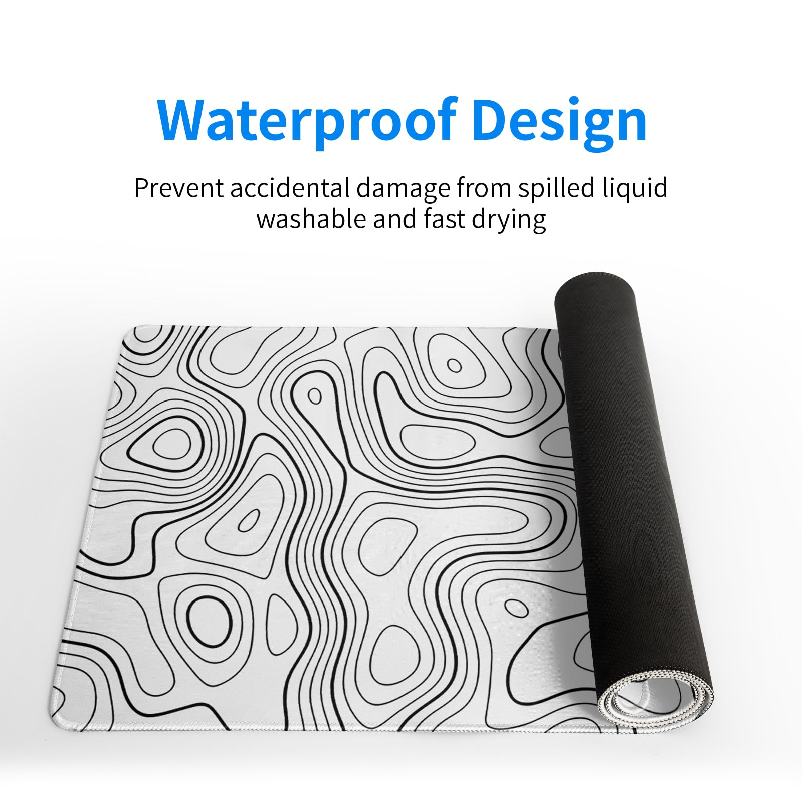 Mountain Gaming Mouse Pad 27.6x11.8 Inch Forest Large Mousepad Extended Grey Mousepad Gaming Non-Slip Rubber Base Stitched Edges Keyboard Mouse Mat Desk Pad for Office Home and Game