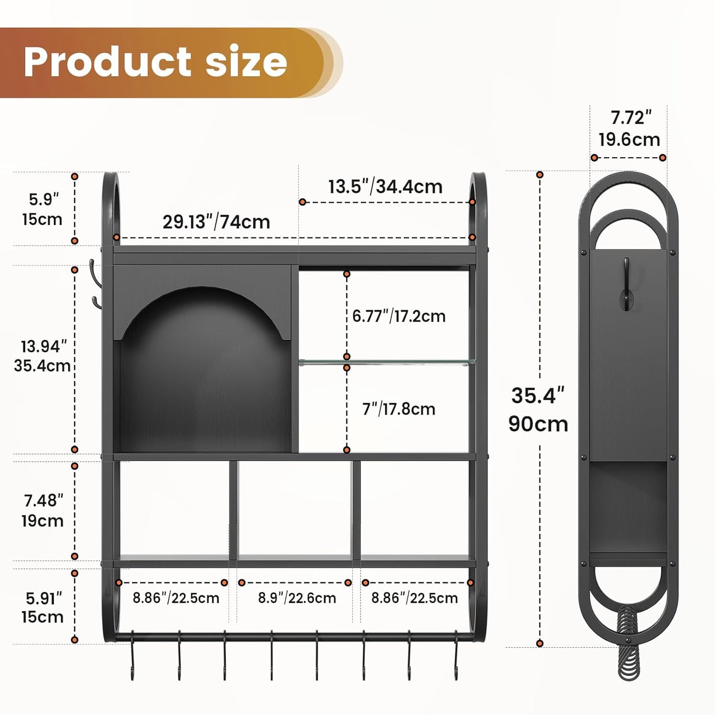 Gaming Shelf for Wall 35inch,Floating Shelves for Wall with Led,Large Wood Shelf for Industrial Pipe Shelving Bathroom Wine Coffee Bar Rack Living Room Decor