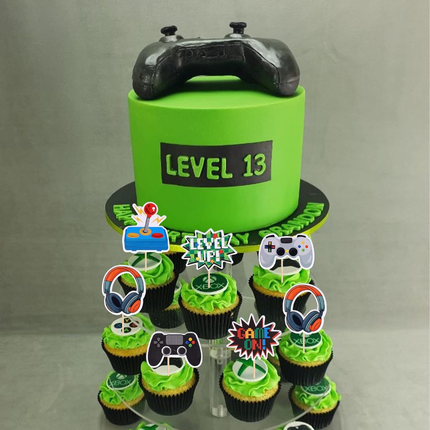 Video Game Cupcake Toppers – Game Theme Party Decorations | Assembled Picks Paper products