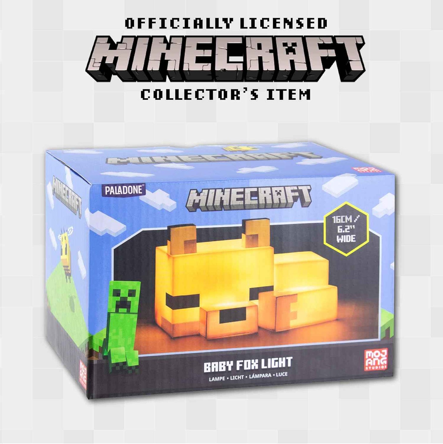 Paladone Minecraft Cute Fox Night Light, Soft Orange Glow, Officially Licensed Minecraft Decor and Desk Lamp for Gaming Room or Kids and Tween Bedroom