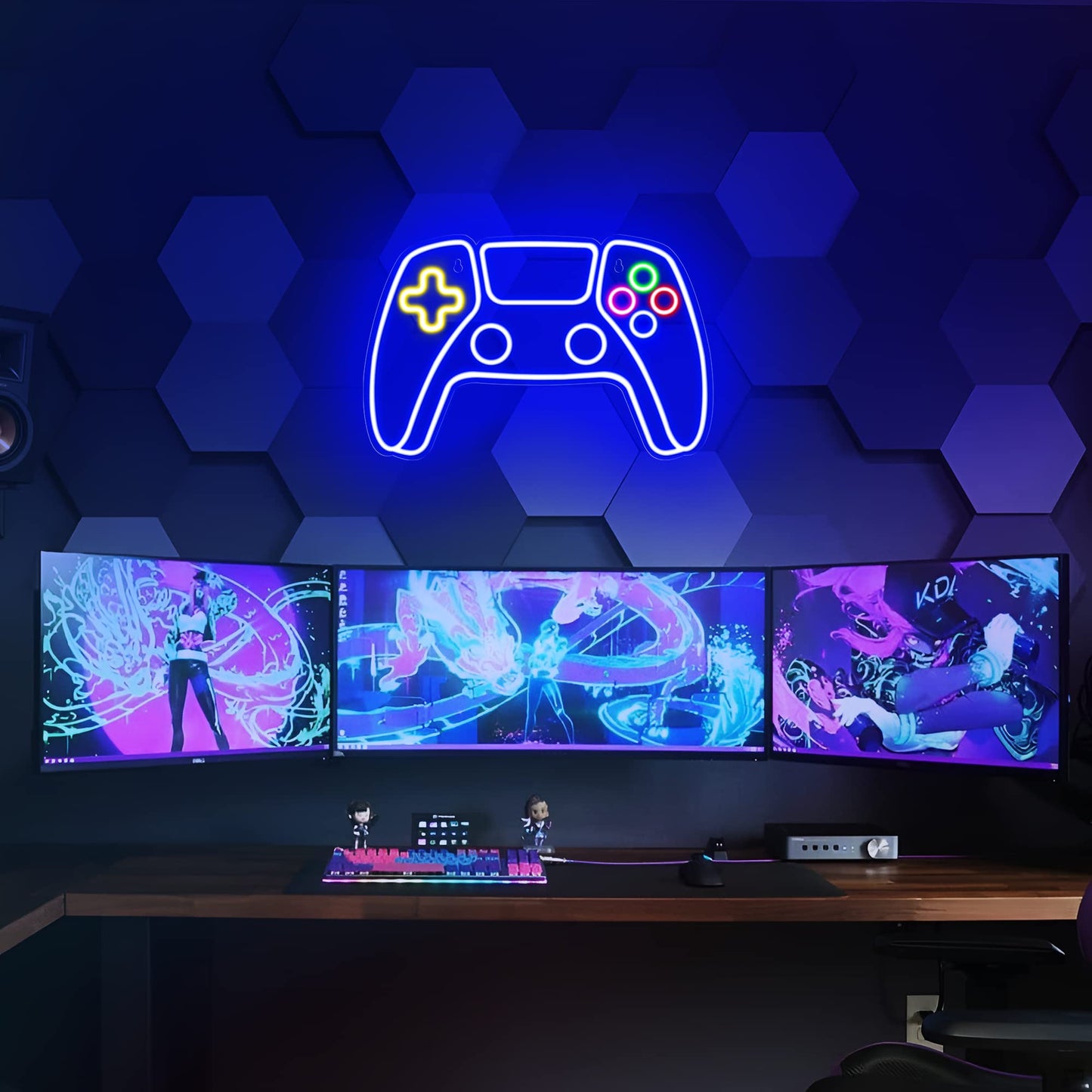 Kavaas Gamer Neon Sign, UV Printed Gaming Neon Sign for Gamer Room Decor - LED Video Game Neon Lights for Bedroom Boys, Gaming Wall decor - Best Gamer Gifts for Teenage Boys, Christmas