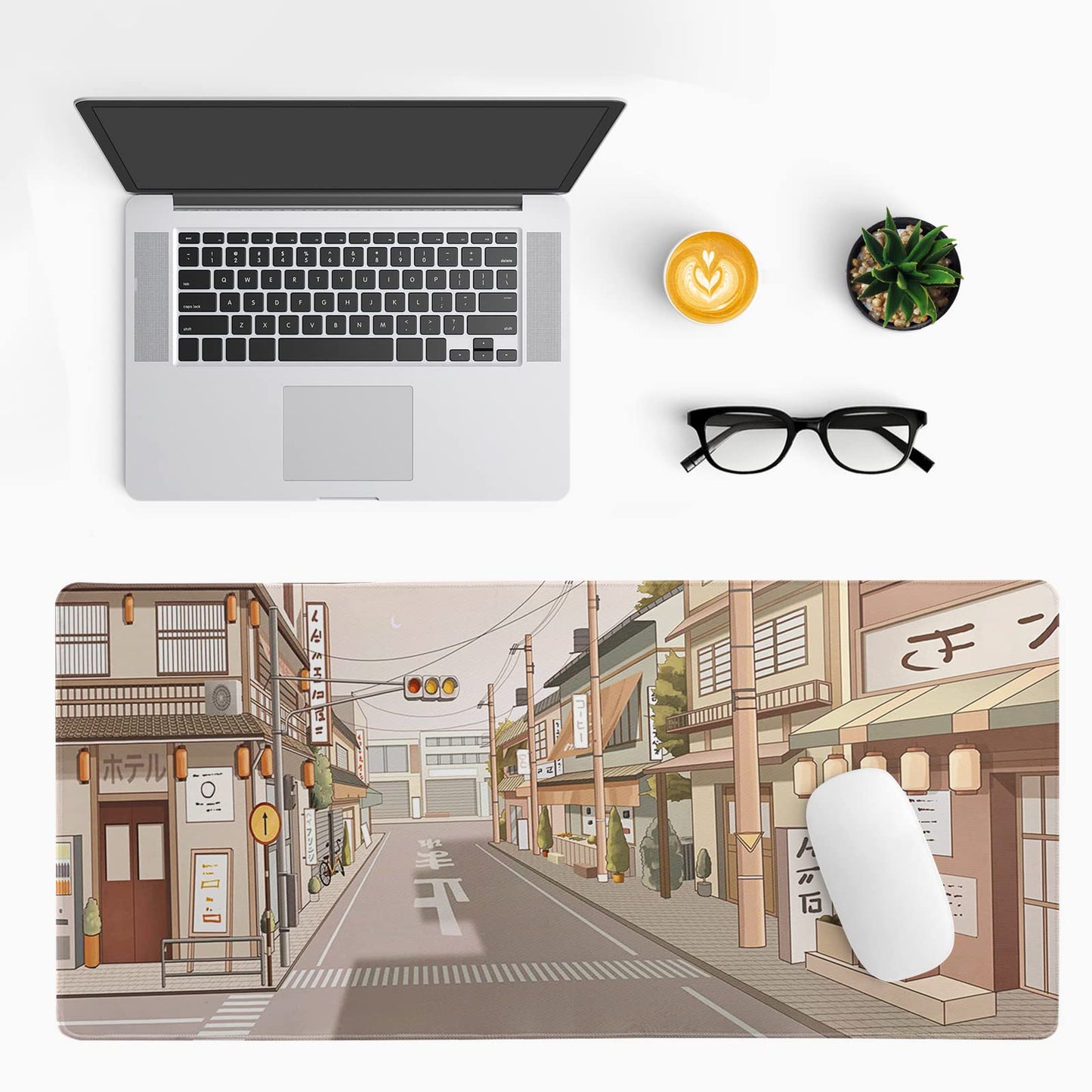 Japanese Gaming Mouse Pad Abstract Black Mouse Pad 31.5x11.8 Inch Black Sea Wave Texture Non-Slip Rubber Base Large Ocean Mousepad Stitched Edges Keyboard Mouse Mat Desk Pad for Office and Home