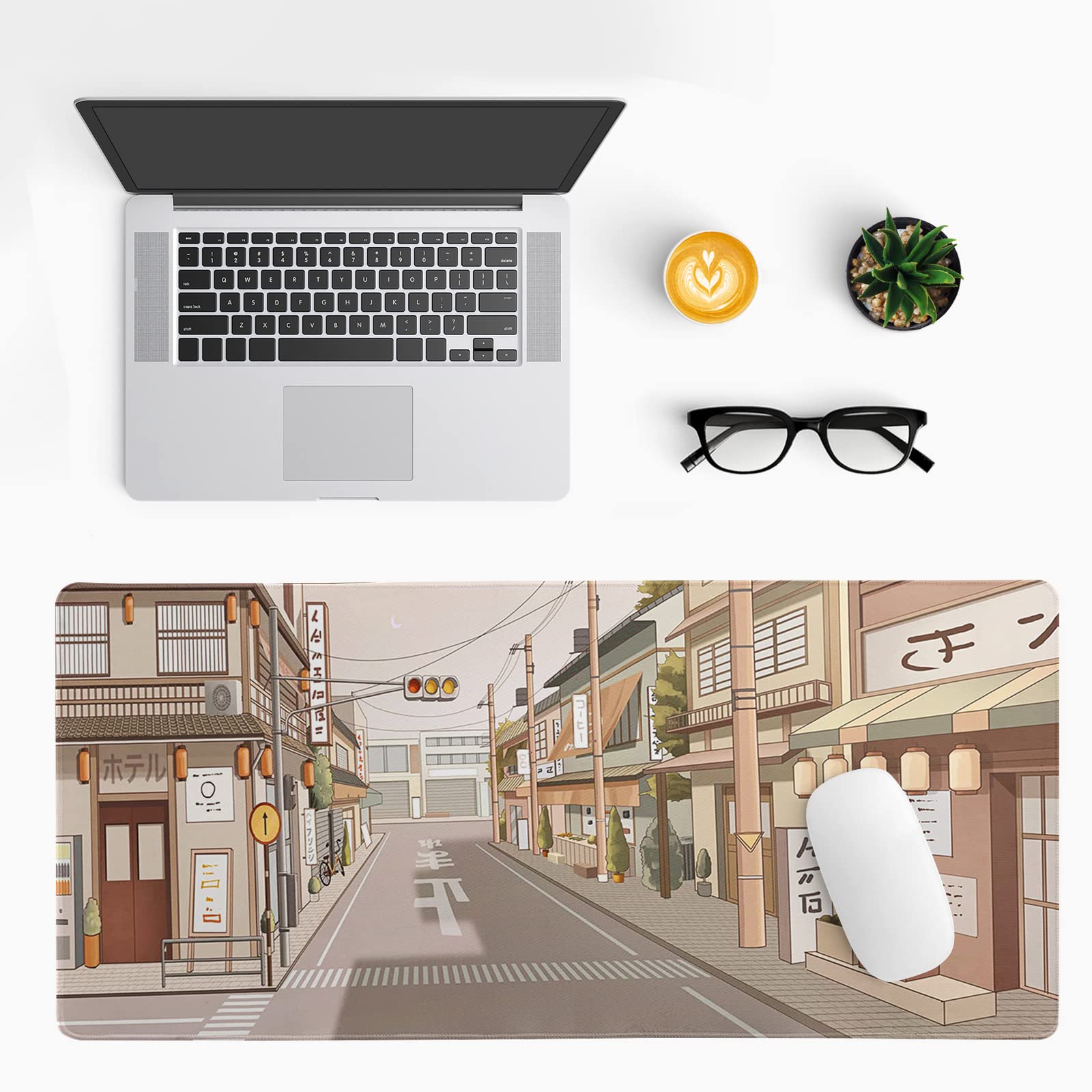 Gaming Mouse Pad – Large Non Slip Mouse Mat with Sea Wave Design, 31.5x11.8 Inch Mousepad