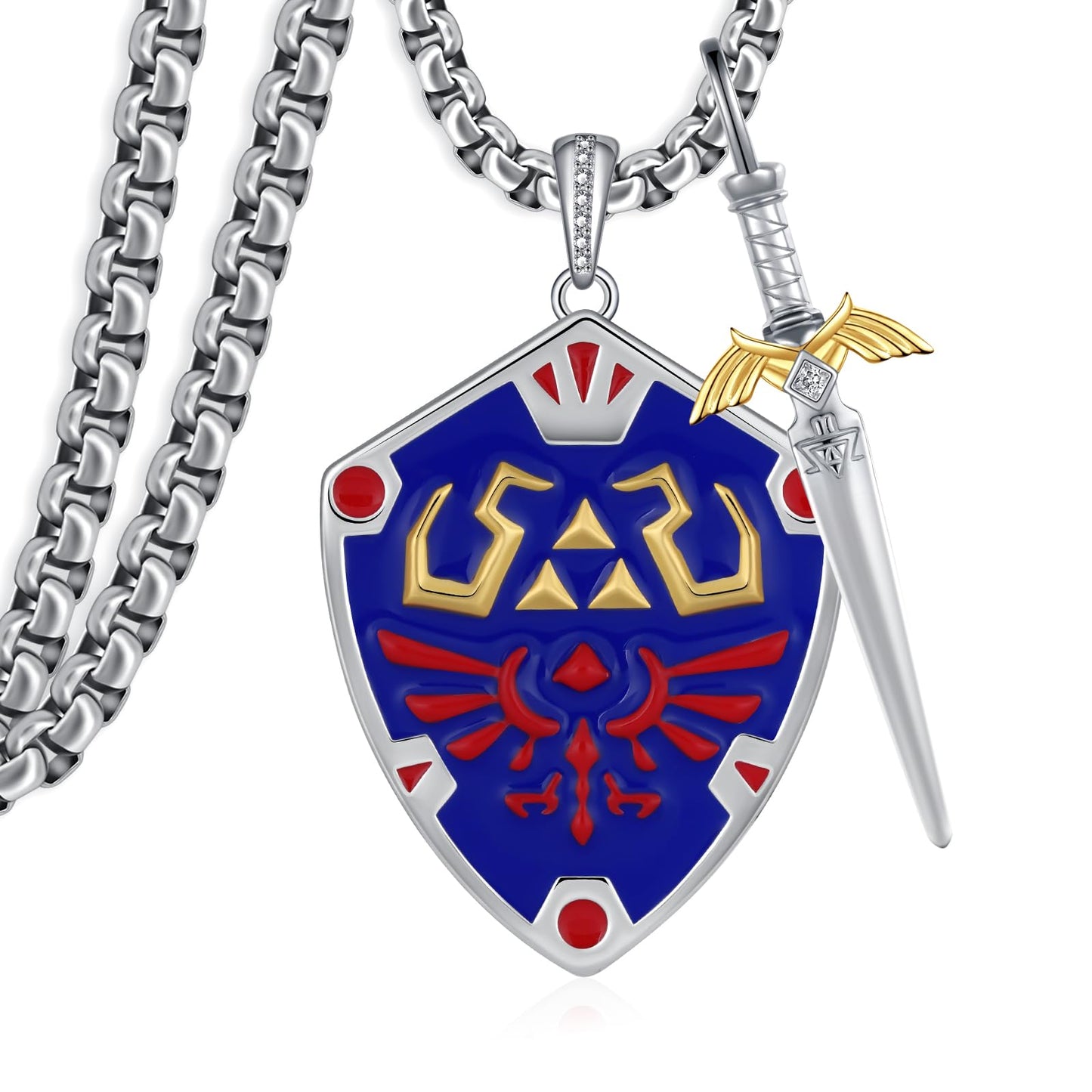 Master Sword Necklace – Sterling Silver Link Sword Pendant | Hyrule Warriors Jewelry A3-Sword and Shield Jewelry