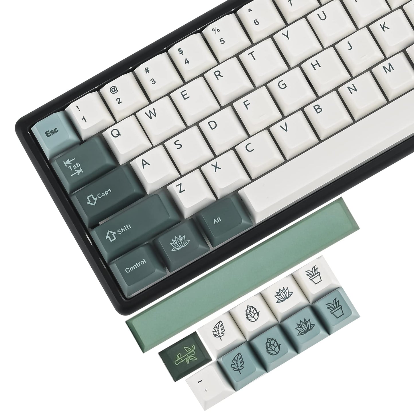 GTSP 61 Keycaps 60 Percent, Ducky One 2 Mini Keycaps for Mechanical Keyboard OEM Profile RGB PBT Keycap Set with Key Puller for Cherry MX Switches SK 61/Joker (Only keycaps) Blue