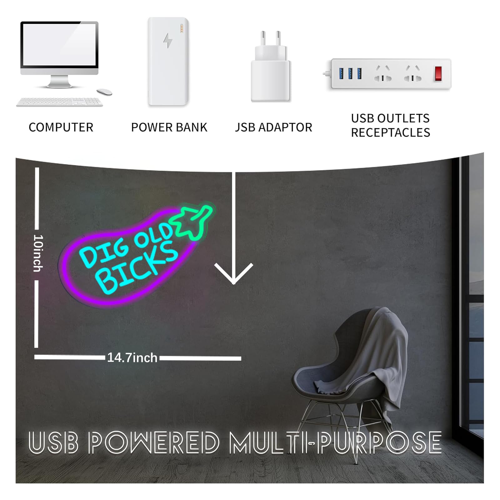 Skull Neon Sign – Yellow LED Neon Lights for Game Room Decor & Man Cave Lighting Home Decor