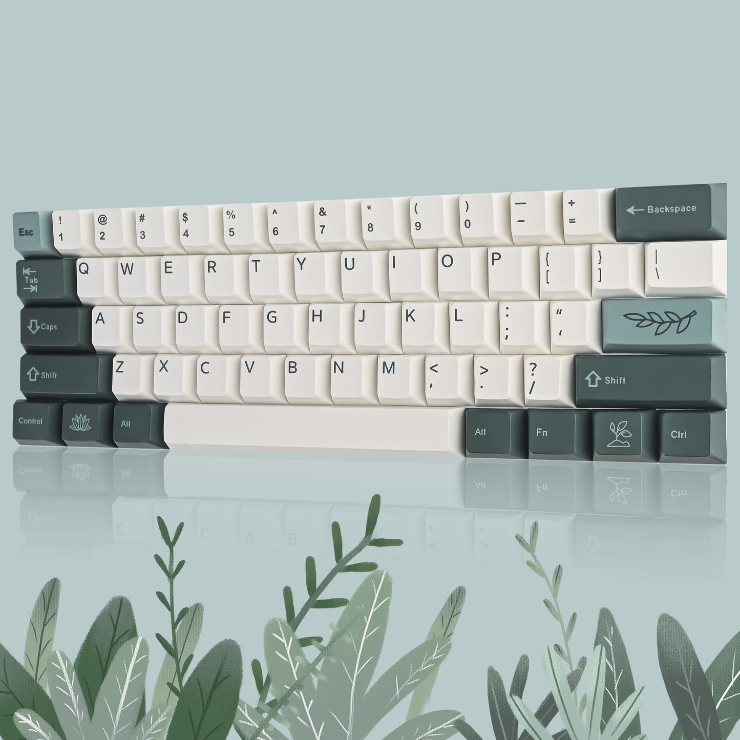 GTSP 61 Keycaps 60 Percent, Ducky One 2 Mini Keycaps for Mechanical Keyboard OEM Profile RGB PBT Keycap Set with Key Puller for Cherry MX Switches SK 61/Joker (Only keycaps) Blue