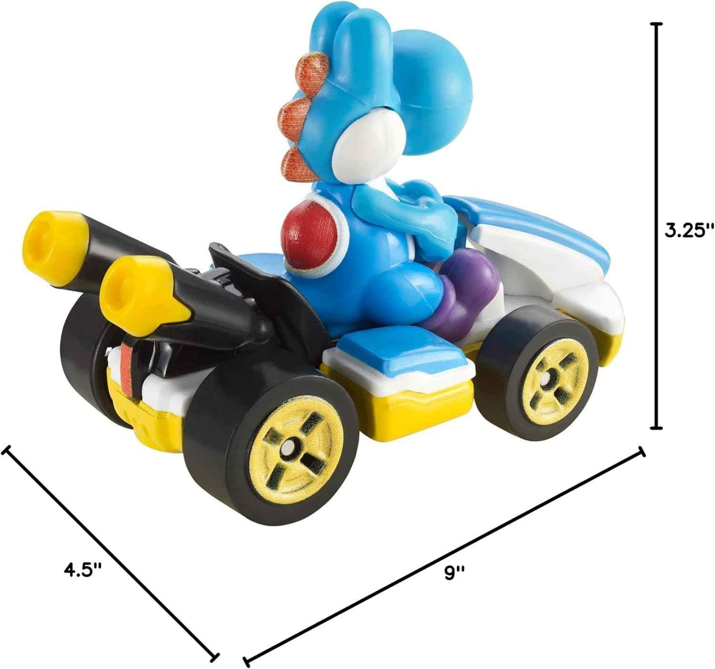 Hot Wheels Mario Kart Vehicle 4-Pack, Set of 4 Fan-Favorite Characters Includes 1 Exclusive Model, Collectible Gift for Kids & Fans Ages 3 Years Old & Up