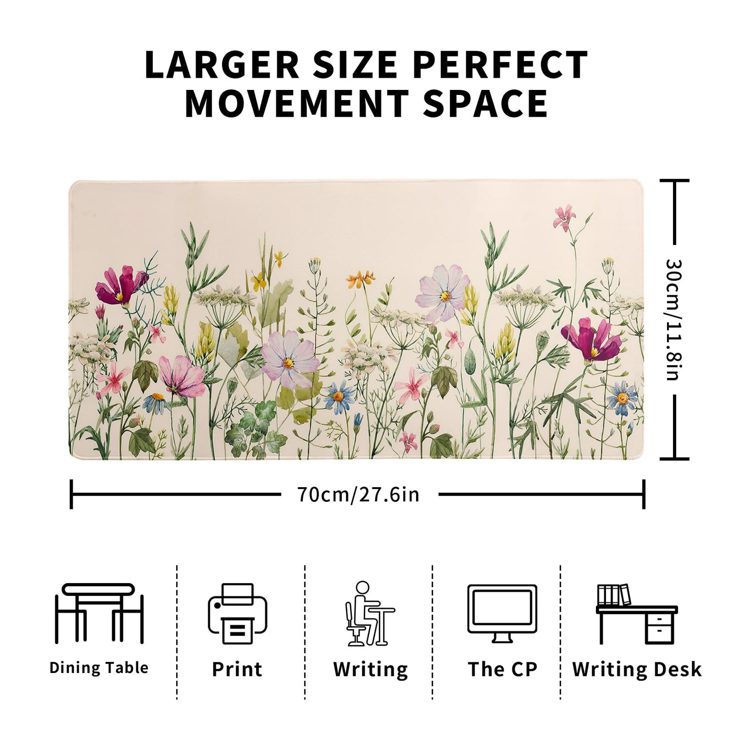 Mountain Gaming Mouse Pad 27.6x11.8 Inch Forest Large Mousepad Extended Grey Mousepad Gaming Non-Slip Rubber Base Stitched Edges Keyboard Mouse Mat Desk Pad for Office Home and Game