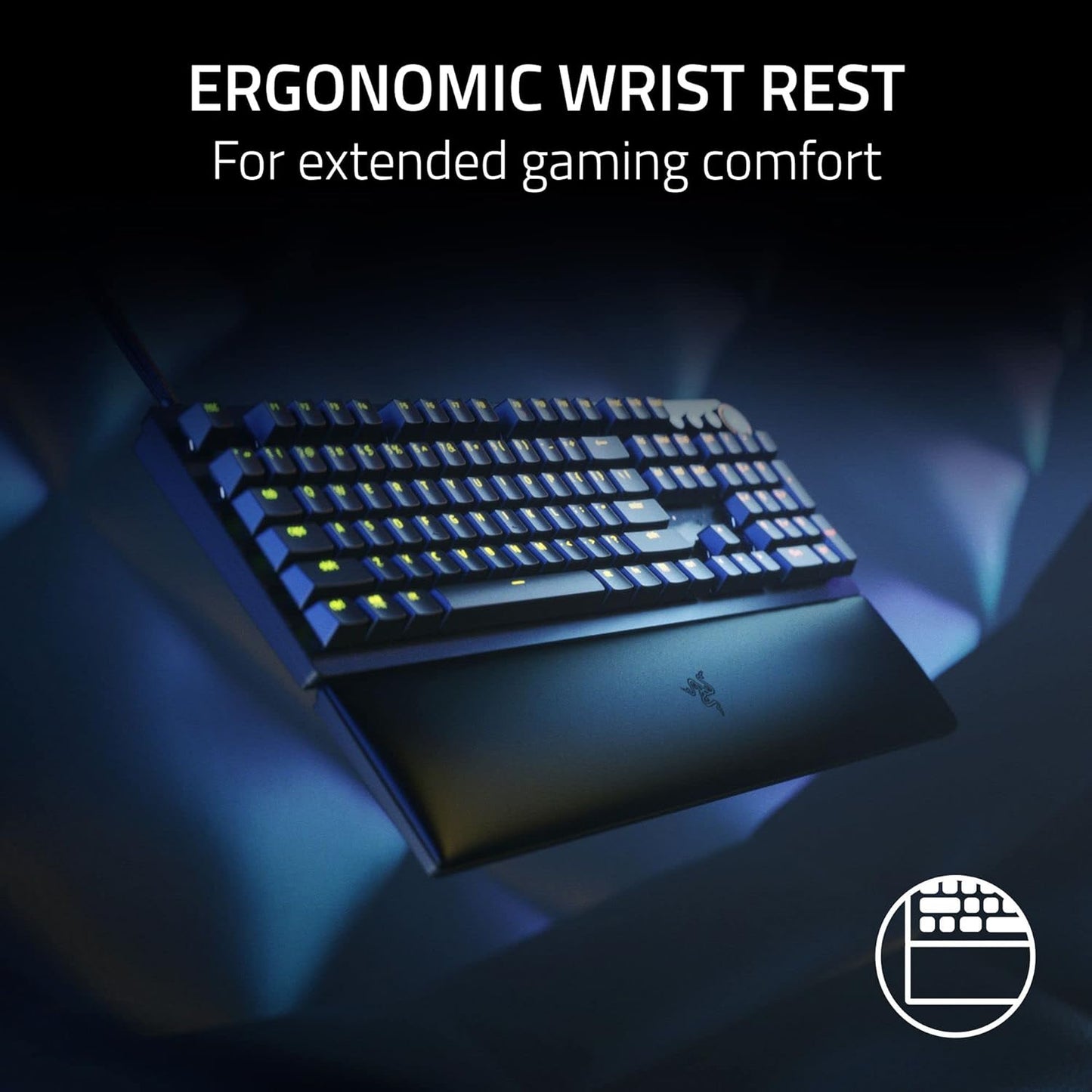 Razer Huntsman V2 Optical Gaming Keyboard: Linear Optical Switches - 8000Hz Polling Rate - Doubleshot PBT Keycaps - Dedicated Media Keys & Dial - Ergonomic Wrist Rest - Snap Tap