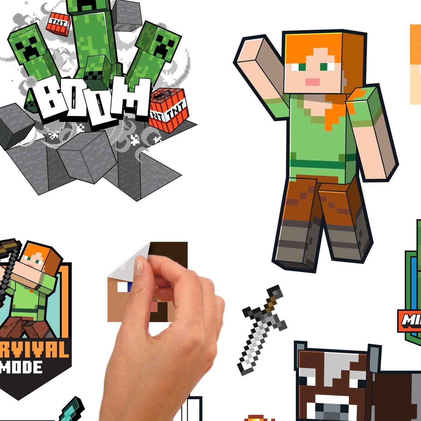 RoomMates RMK5366SCS Minecraft Characters Peel and Stick Wall Decals