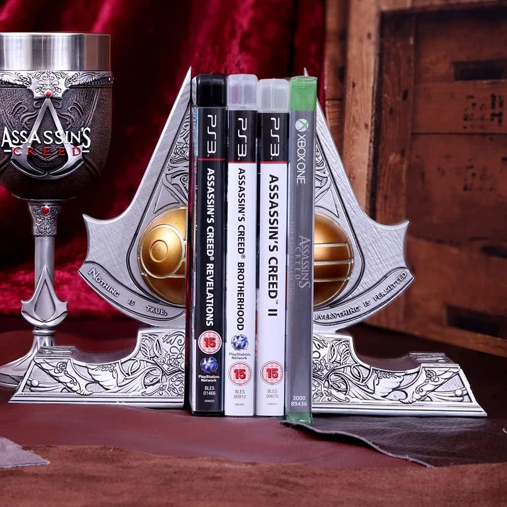 Assassin's Creed Bookends β Official Licensed Resin Apple of Eden Decor, Silver 18.5cm