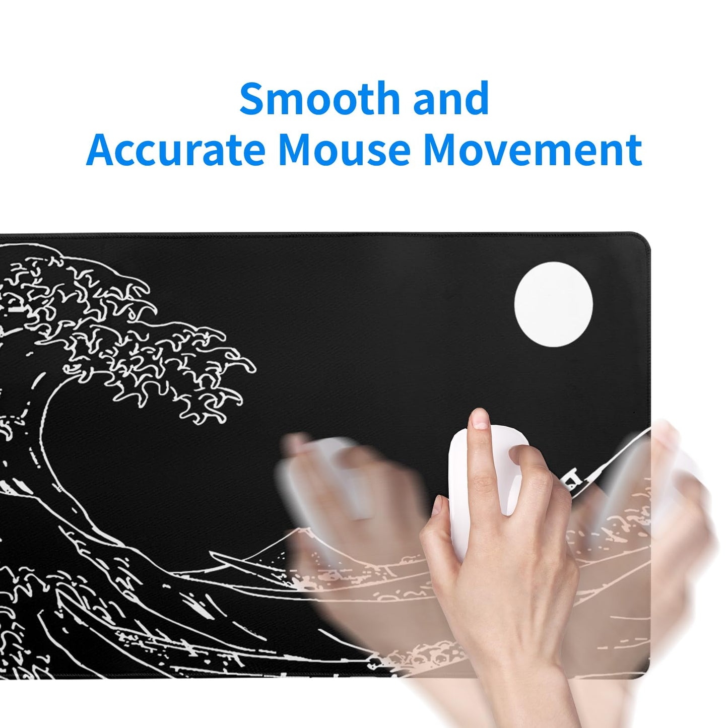 Mountain Gaming Mouse Pad 27.6x11.8 Inch Forest Large Mousepad Extended Grey Mousepad Gaming Non-Slip Rubber Base Stitched Edges Keyboard Mouse Mat Desk Pad for Office Home and Game