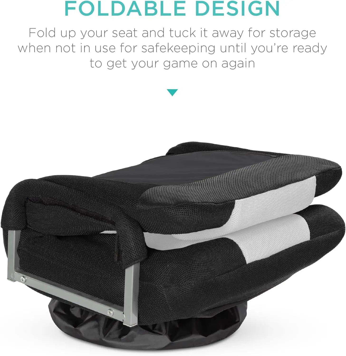 Best Choice Products Swivel Gaming Chair 360 Degree Multipurpose Floor Chair Rocker for TV, Reading, Playing Video Games w/Lumbar Support, Armrest Handles, Adjustable Backrest - Black/Red