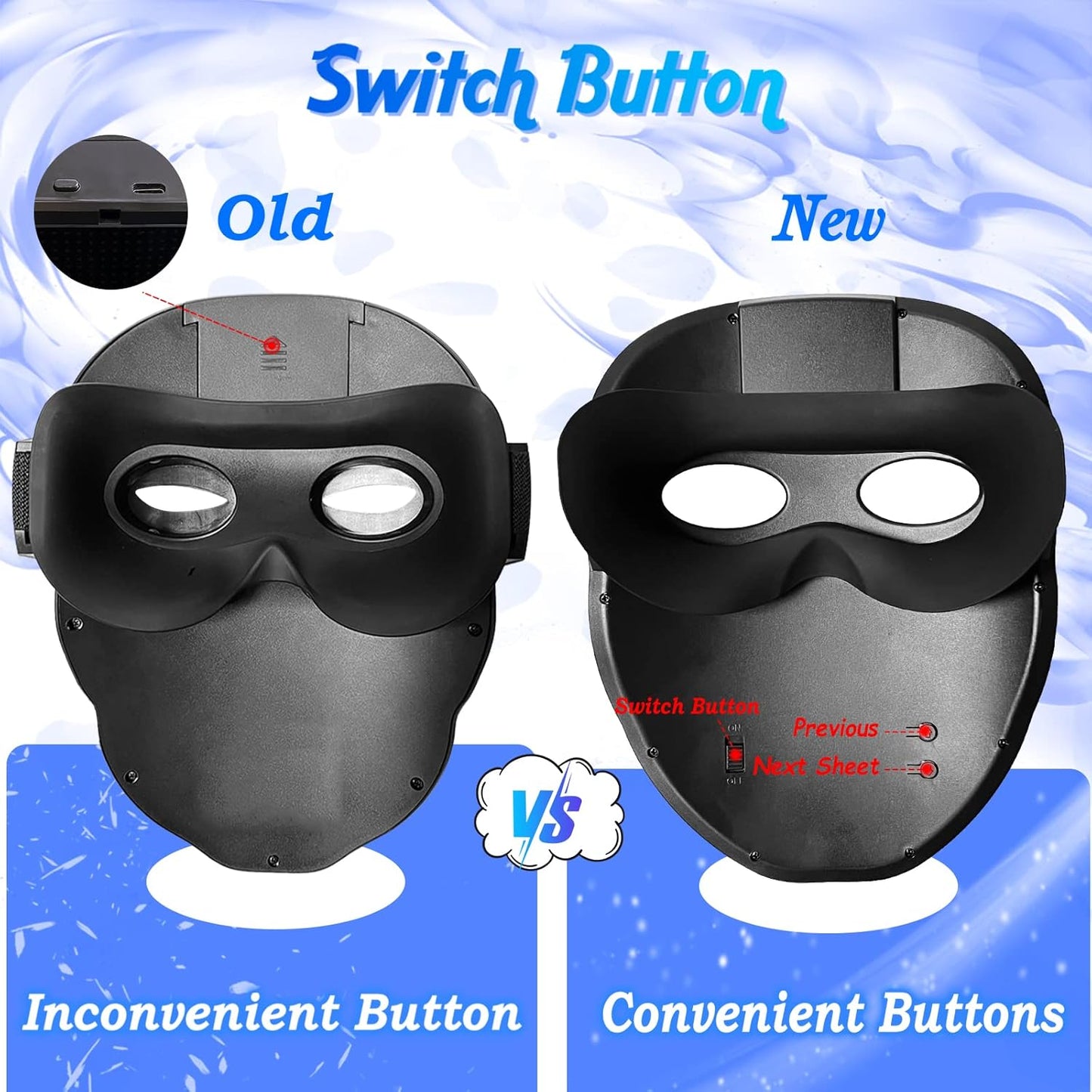 Depointer Life Led Mask with Bluetooth-compatible App Controlled, Customizable Shining Mask, unisex-adult
