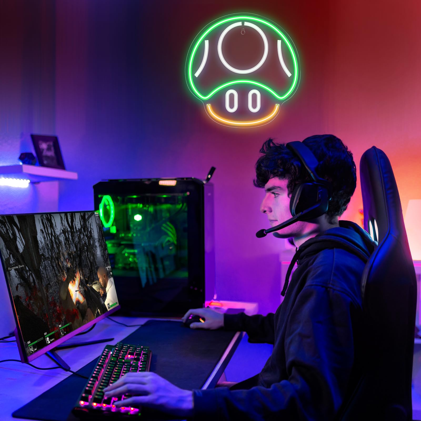 Gaming Neon Sign - LED Neon Light for Game Room Decoration | Teen Gamer Gift Home Decor