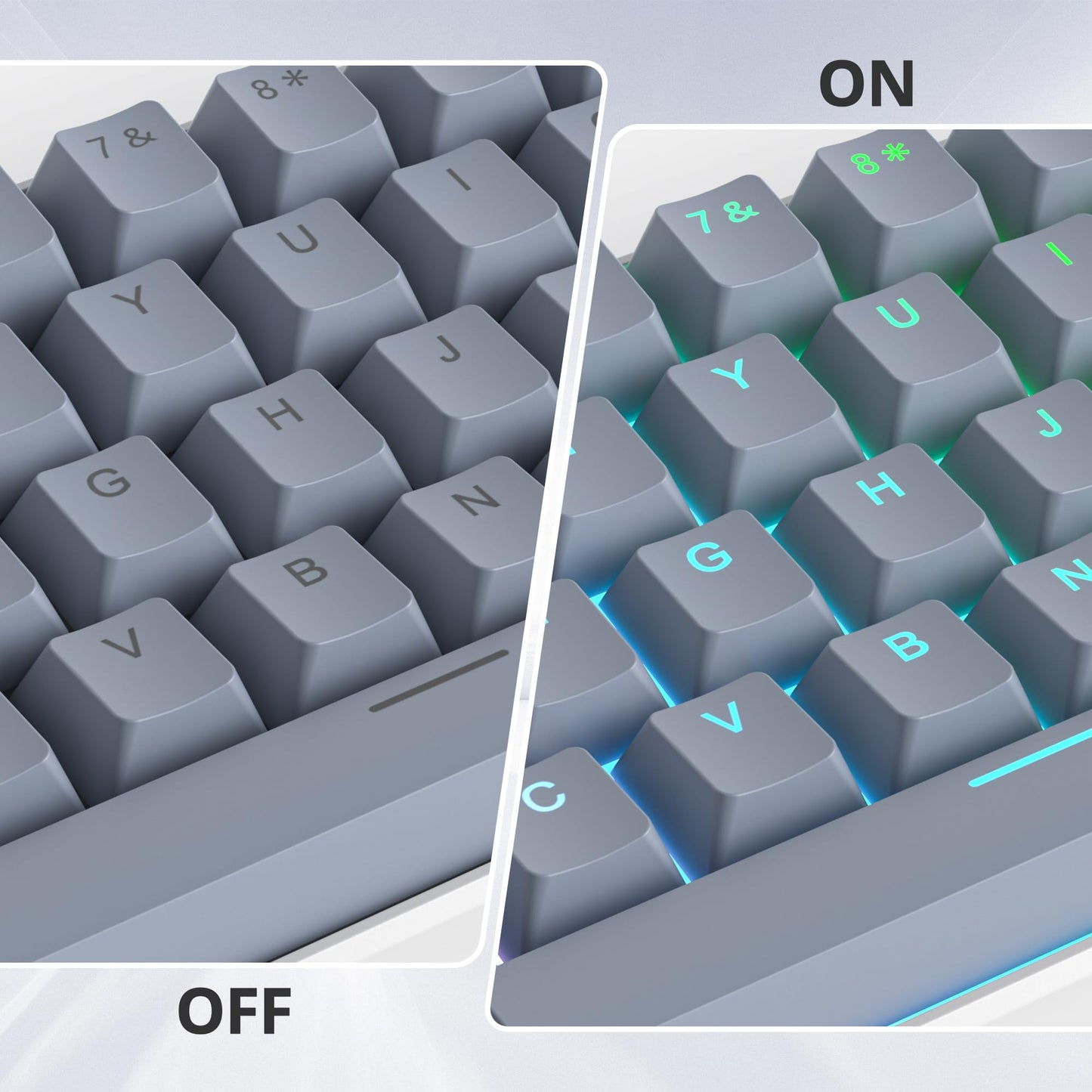 GTSP 61 Keycaps 60 Percent, Ducky One 2 Mini Keycaps for Mechanical Keyboard OEM Profile RGB PBT Keycap Set with Key Puller for Cherry MX Switches SK 61/Joker (Only keycaps) Blue