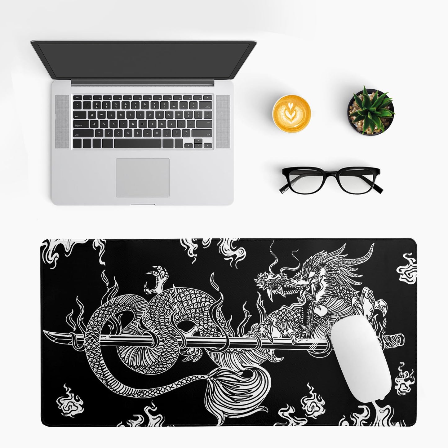 Mountain Gaming Mouse Pad 27.6x11.8 Inch Forest Large Mousepad Extended Grey Mousepad Gaming Non-Slip Rubber Base Stitched Edges Keyboard Mouse Mat Desk Pad for Office Home and Game