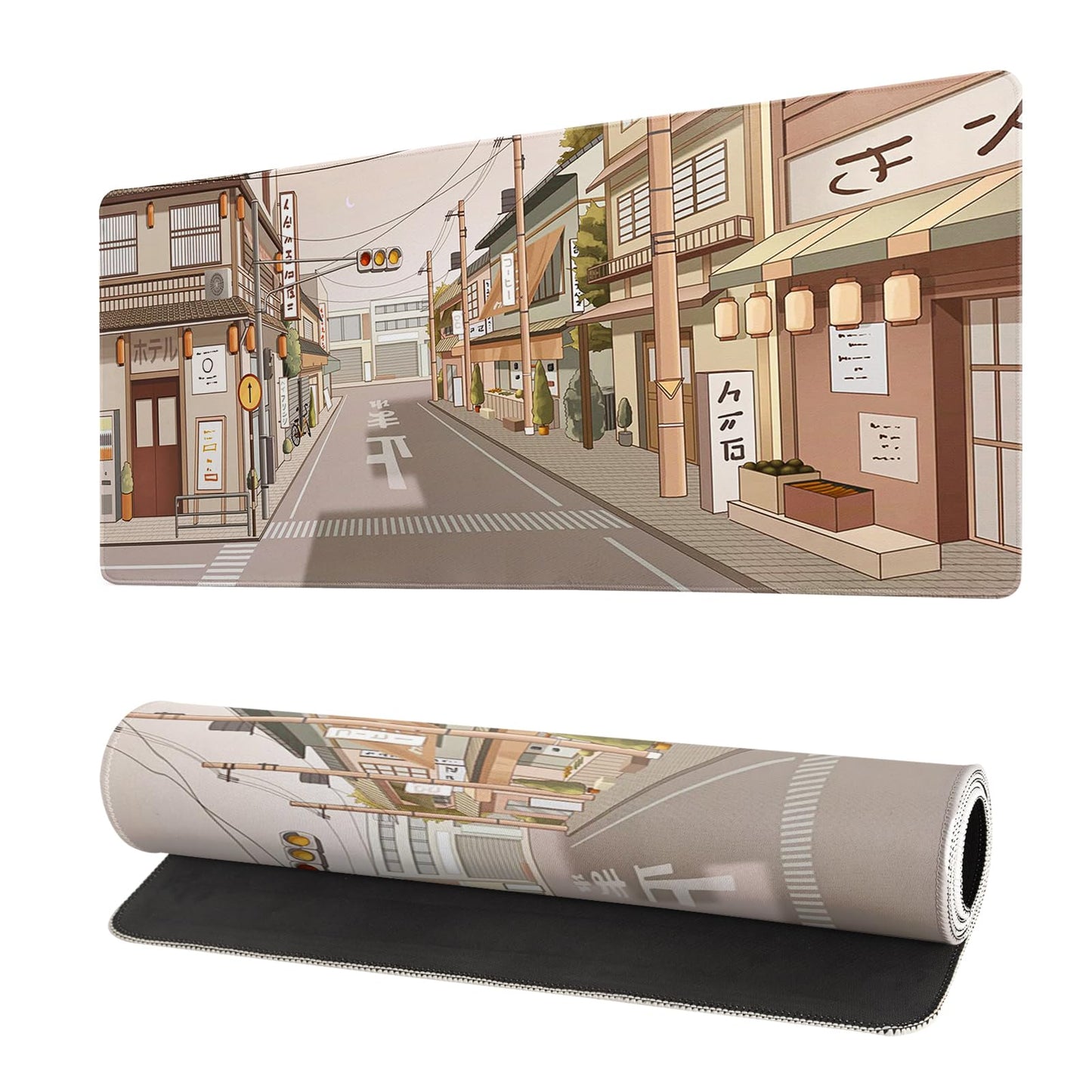 Mountain Gaming Mouse Pad 27.6x11.8 Inch Forest Large Mousepad Extended Grey Mousepad Gaming Non-Slip Rubber Base Stitched Edges Keyboard Mouse Mat Desk Pad for Office Home and Game Tokyo Street