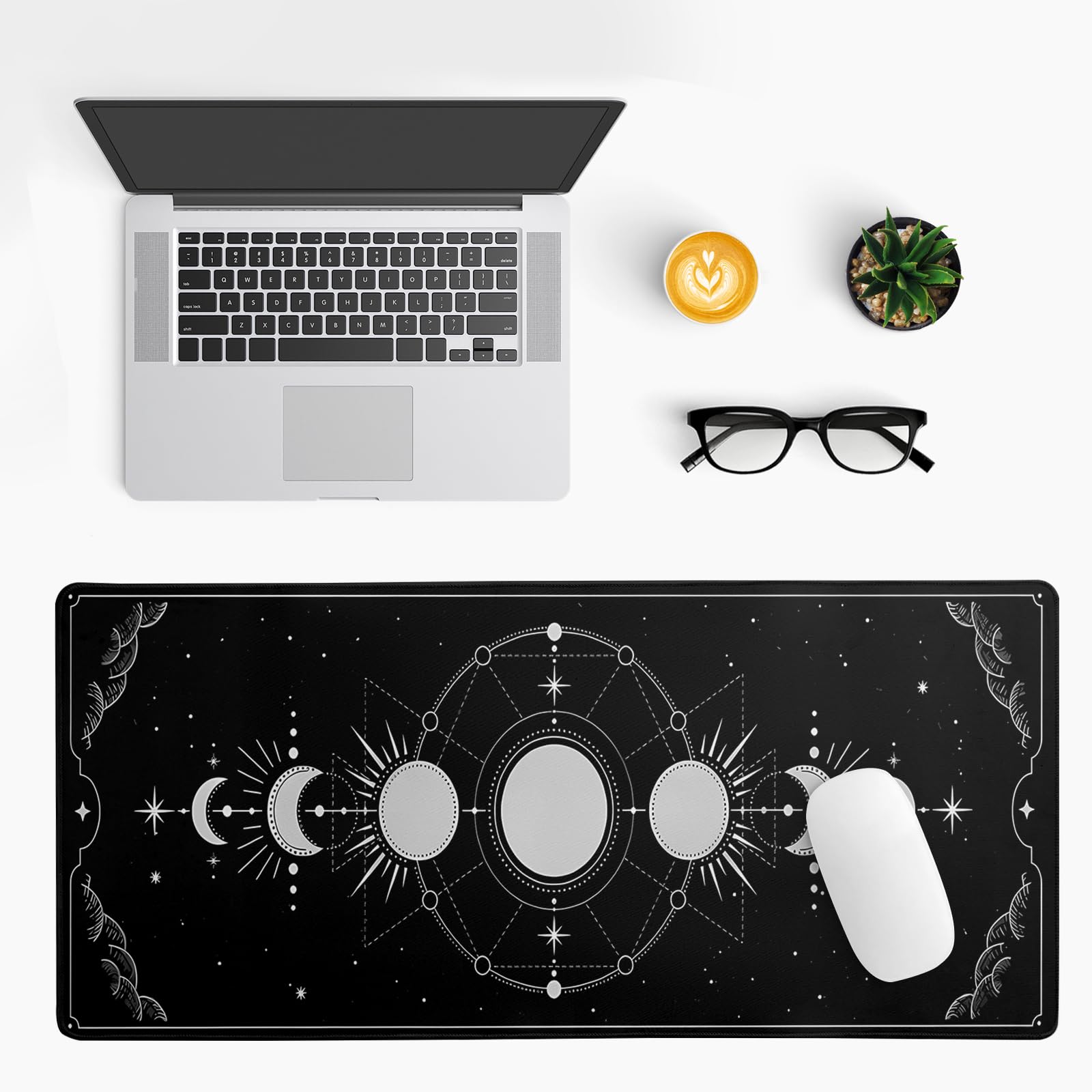 Gaming Mouse Pad – Large Non Slip Mouse Mat with Sea Wave Design, 31.5x11.8 Inch Mousepad