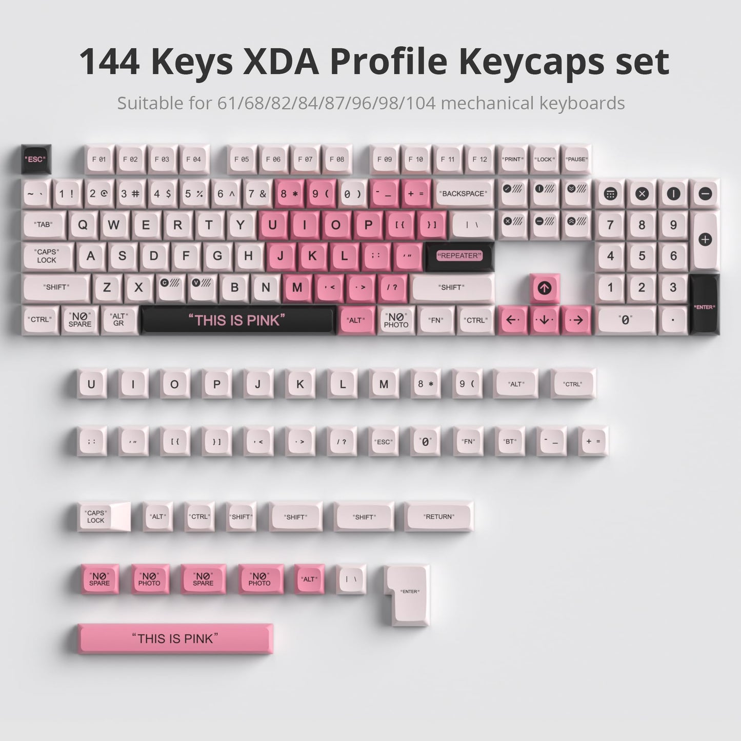 GTSP 61 Keycaps 60 Percent, Ducky One 2 Mini Keycaps for Mechanical Keyboard OEM Profile RGB PBT Keycap Set with Key Puller for Cherry MX Switches SK 61/Joker (Only keycaps) Blue