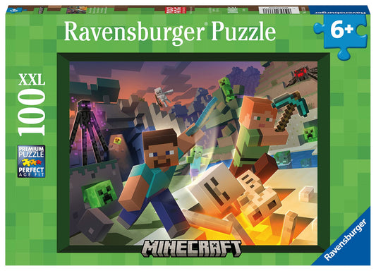 Monster Minecraft Puzzle - Ravensburger 100 Piece Jigsaw for Kids Age 6-8 | Durable Pieces & Easy Clean Matte Finish Games