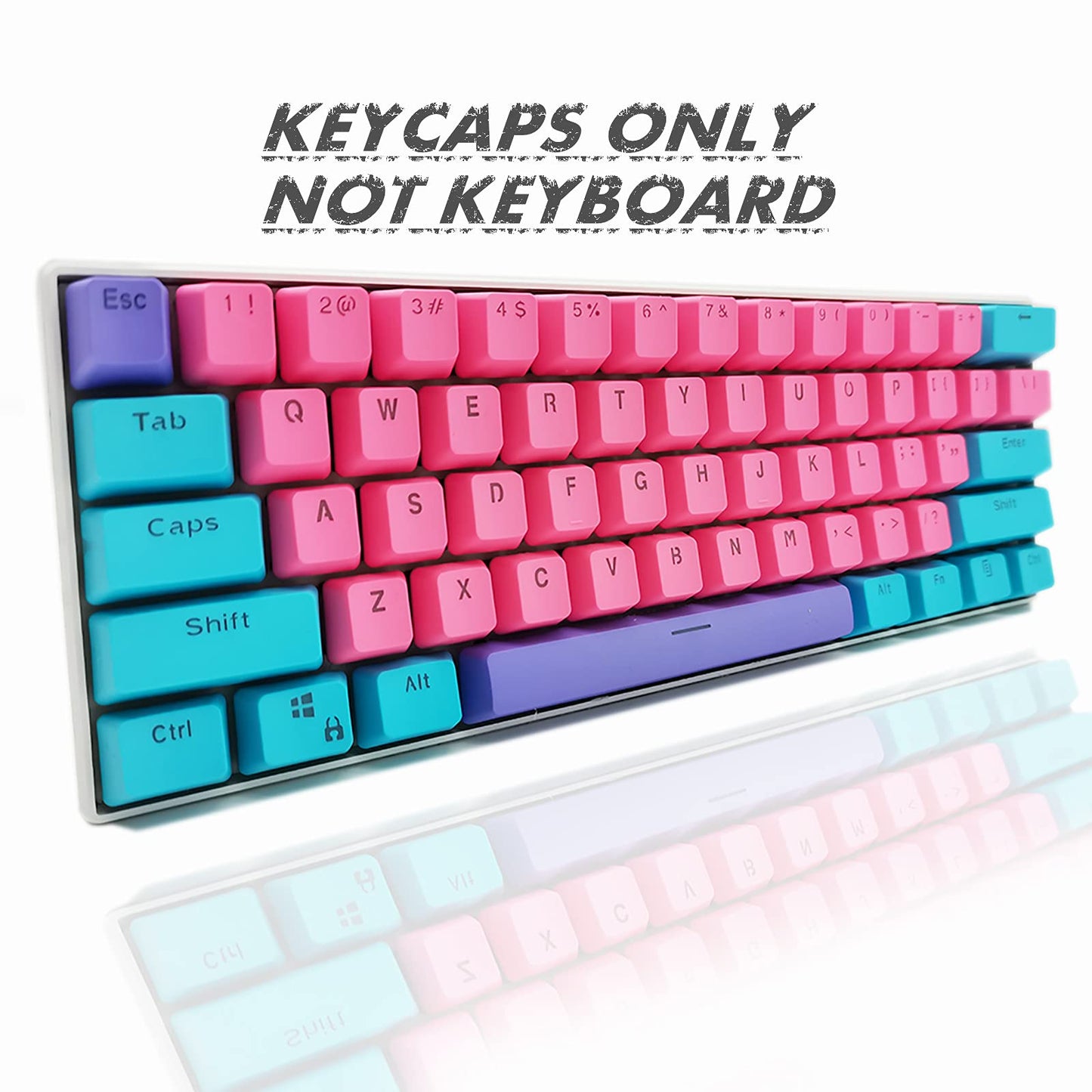 GTSP 61 Keycaps 60 Percent, Ducky One 2 Mini Keycaps for Mechanical Keyboard OEM Profile RGB PBT Keycap Set with Key Puller for Cherry MX Switches SK 61/Joker (Only keycaps) Blue