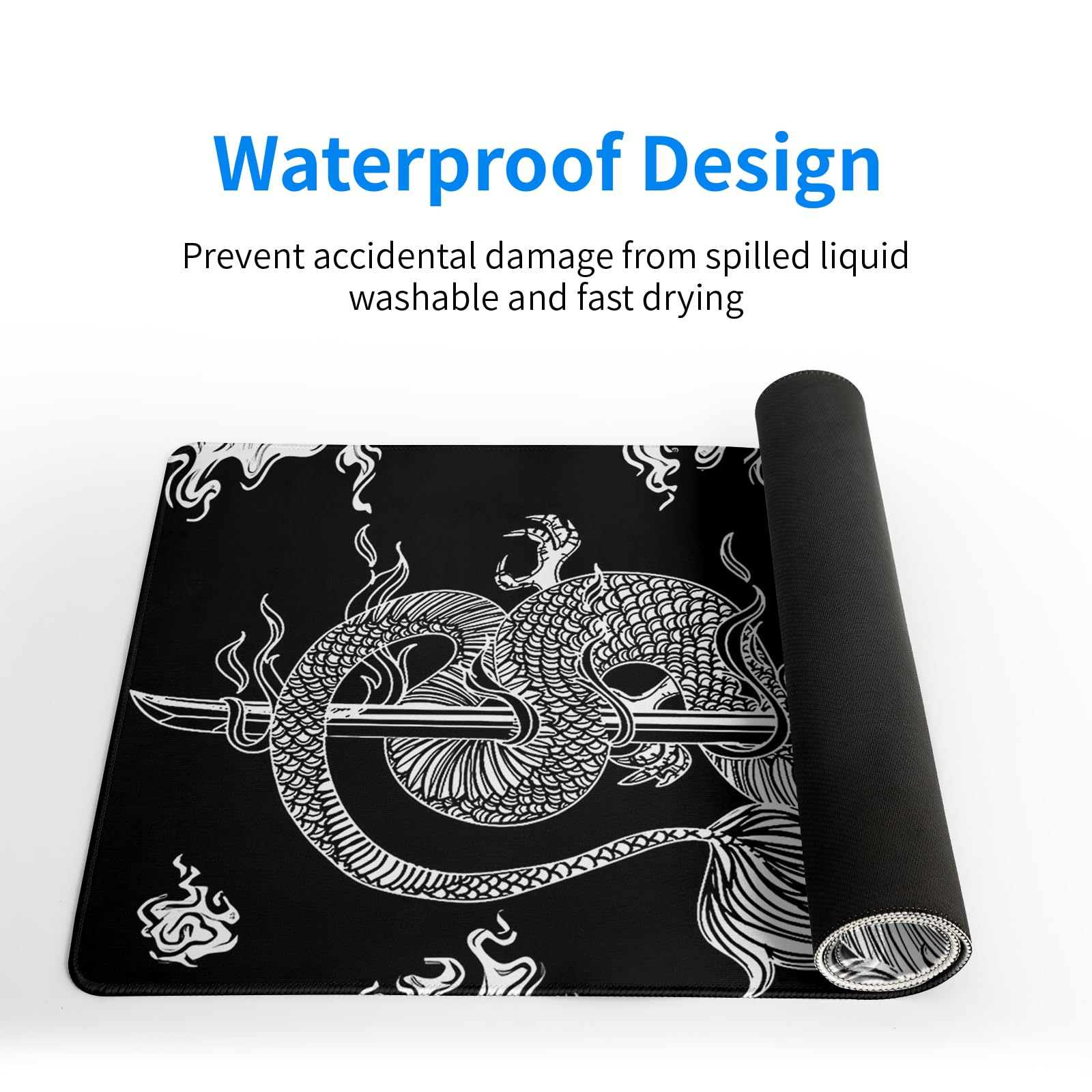 Mountain Gaming Mouse Pad 27.6x11.8 Inch Forest Large Mousepad Extended Grey Mousepad Gaming Non-Slip Rubber Base Stitched Edges Keyboard Mouse Mat Desk Pad for Office Home and Game