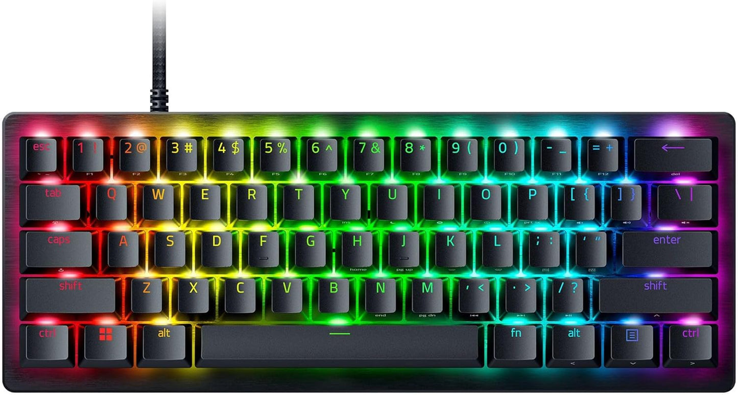 Razer Huntsman V3 Pro TKL Esports Gaming Keyboard: Analog Optical Switches - Razer Snap Tap - Rapid Trigger - Adjustable Actuation - Media Keys & Dial - Doubleshot PBT Keycaps - Wrist Rest - Black Mini 60%
