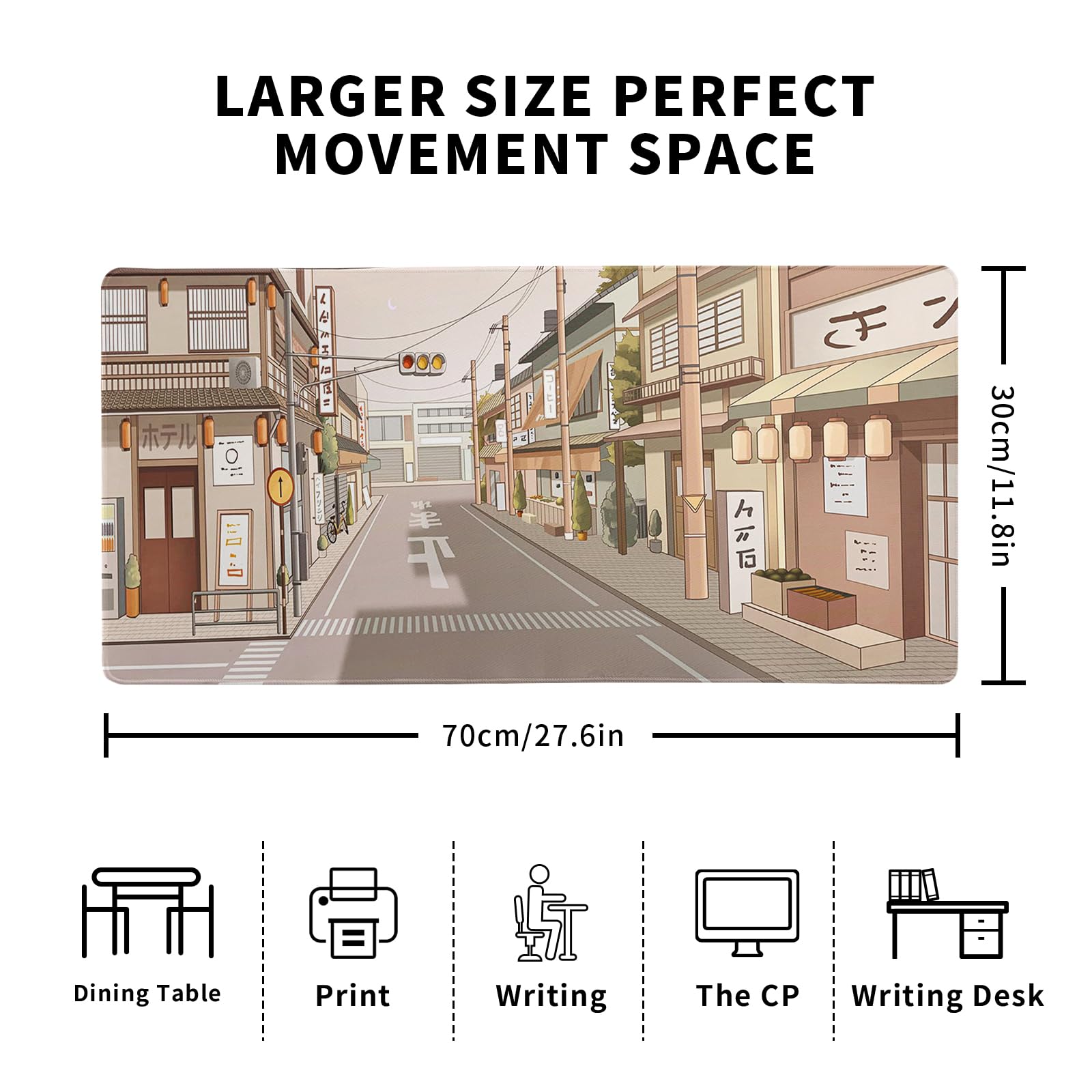 Mountain Gaming Mouse Pad 27.6x11.8 Inch Forest Large Mousepad Extended Grey Mousepad Gaming Non-Slip Rubber Base Stitched Edges Keyboard Mouse Mat Desk Pad for Office Home and Game