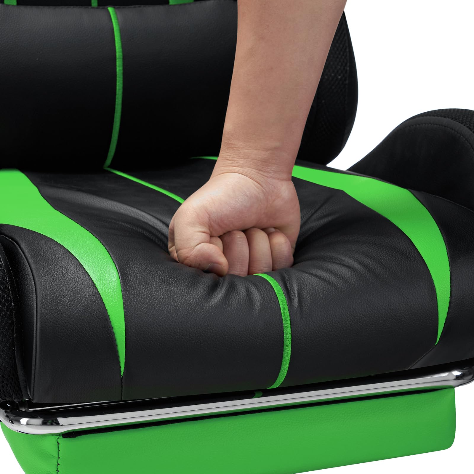 RGB Gaming Chair – Massage Gaming Chair with Bluetooth Speakers, Footrest & LED Lights Gaming Accessories