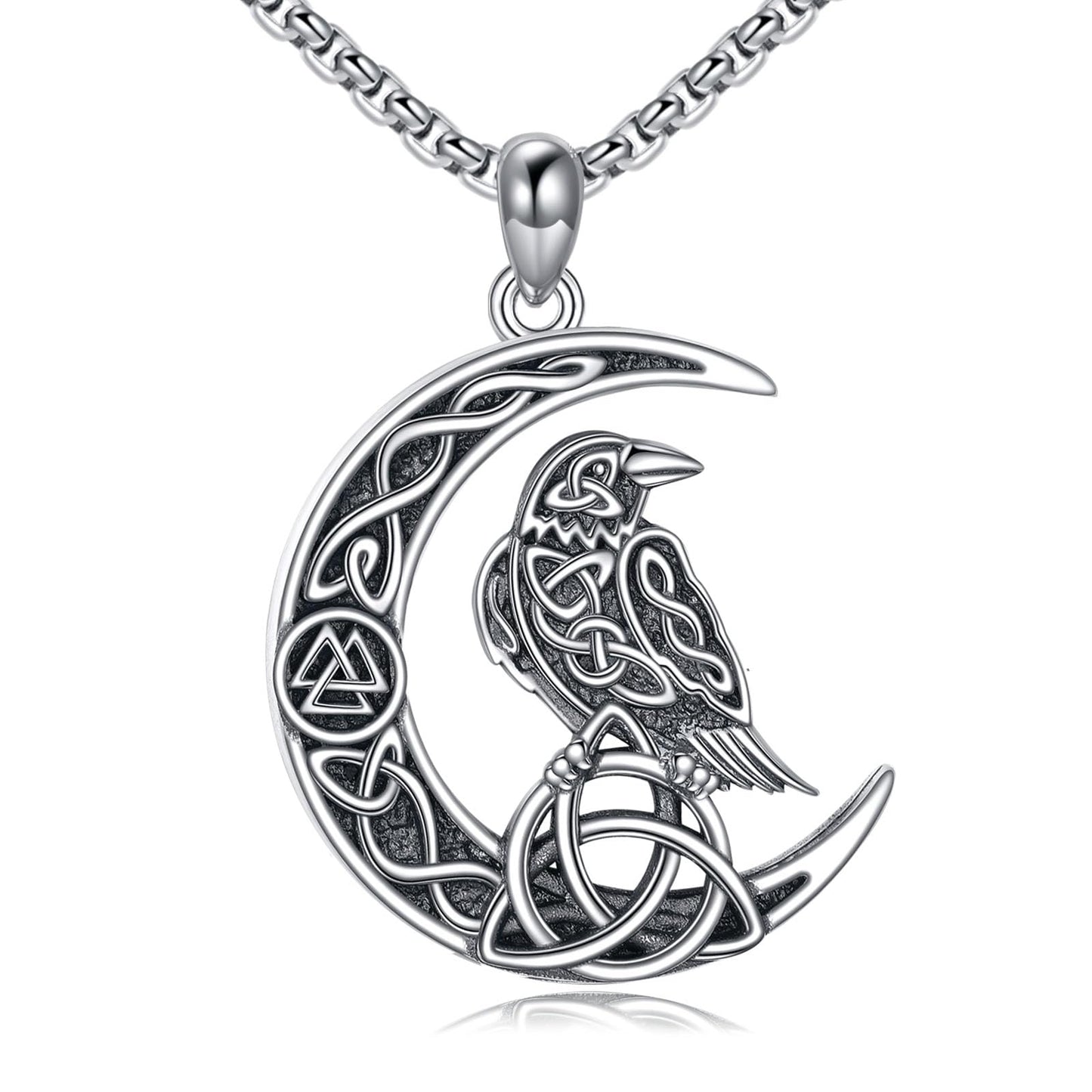 Viking Necklace for Men Sterling Silver Arrowhead/Therian/Raven/Thors Hammer Pendant Necklaces Jewelry Gifts for Men Women