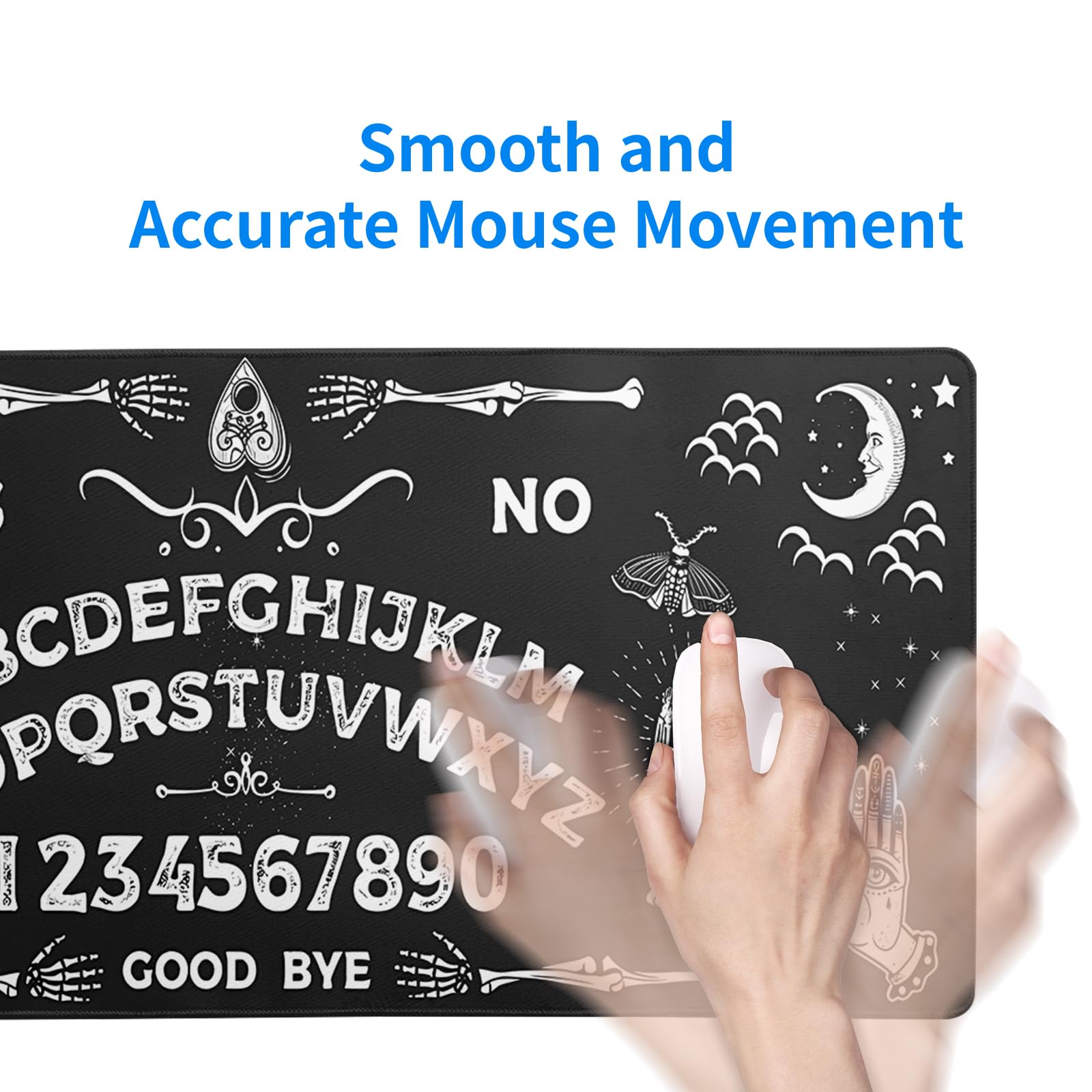 Mountain Gaming Mouse Pad 27.6x11.8 Inch Forest Large Mousepad Extended Grey Mousepad Gaming Non-Slip Rubber Base Stitched Edges Keyboard Mouse Mat Desk Pad for Office Home and Game