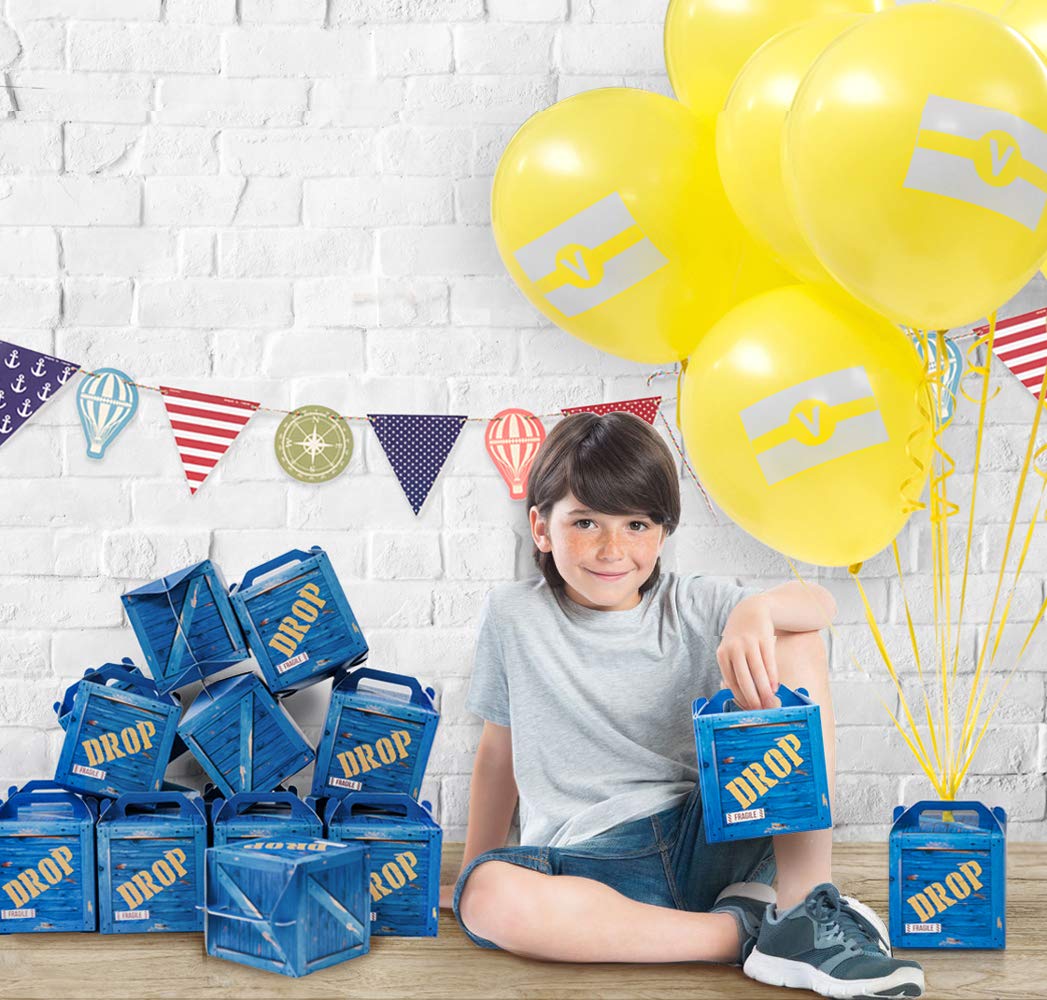 Loot Drop Party Favors - Military Supply Boxes | Gaming Birthday Kit & Balloons Toy
