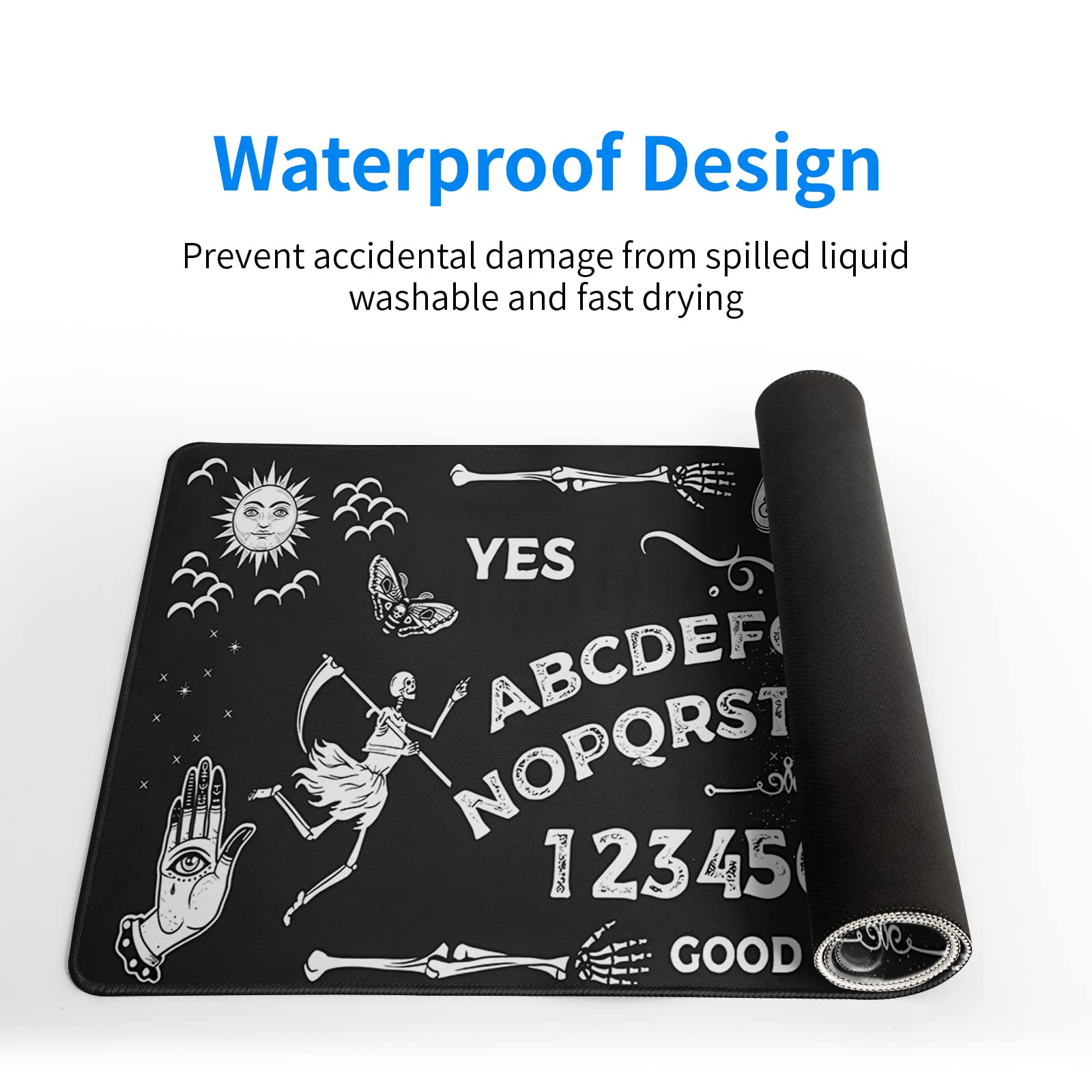 Gaming Mouse Pad – Large Non Slip Mouse Mat with Sea Wave Design, 31.5x11.8 Inch Mousepad