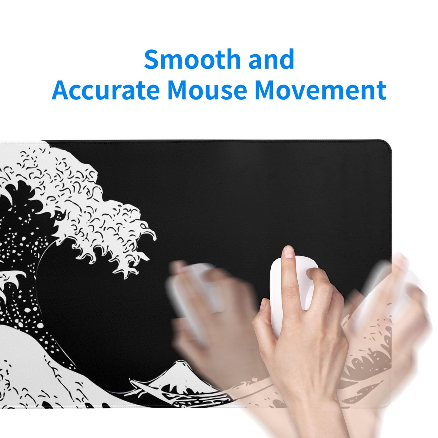 Mountain Gaming Mouse Pad 27.6x11.8 Inch Forest Large Mousepad Extended Grey Mousepad Gaming Non-Slip Rubber Base Stitched Edges Keyboard Mouse Mat Desk Pad for Office Home and Game