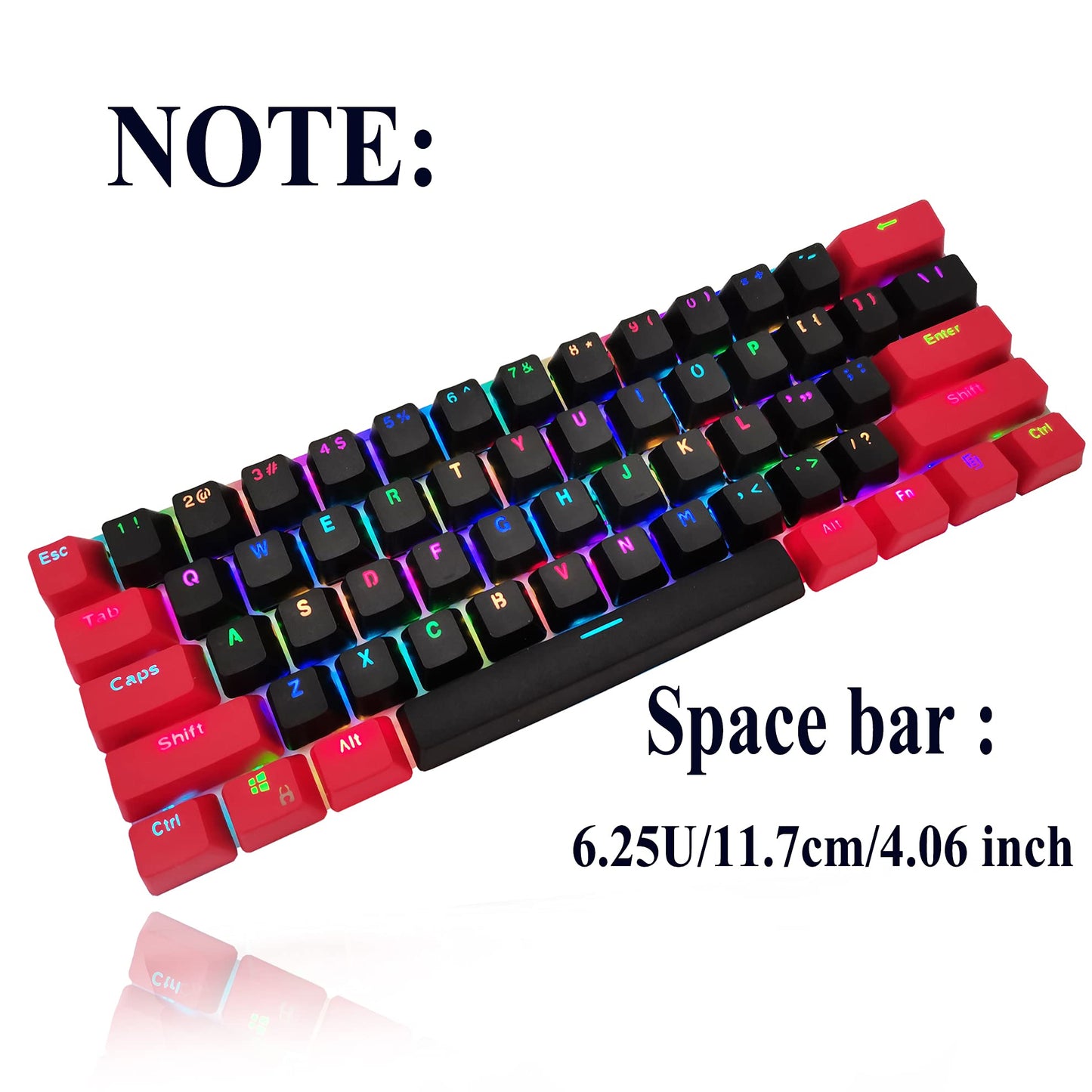 GTSP 61 Keycaps 60 Percent, Ducky One 2 Mini Keycaps for Mechanical Keyboard OEM Profile RGB PBT Keycap Set with Key Puller for Cherry MX Switches SK 61/Joker (Only keycaps) Blue