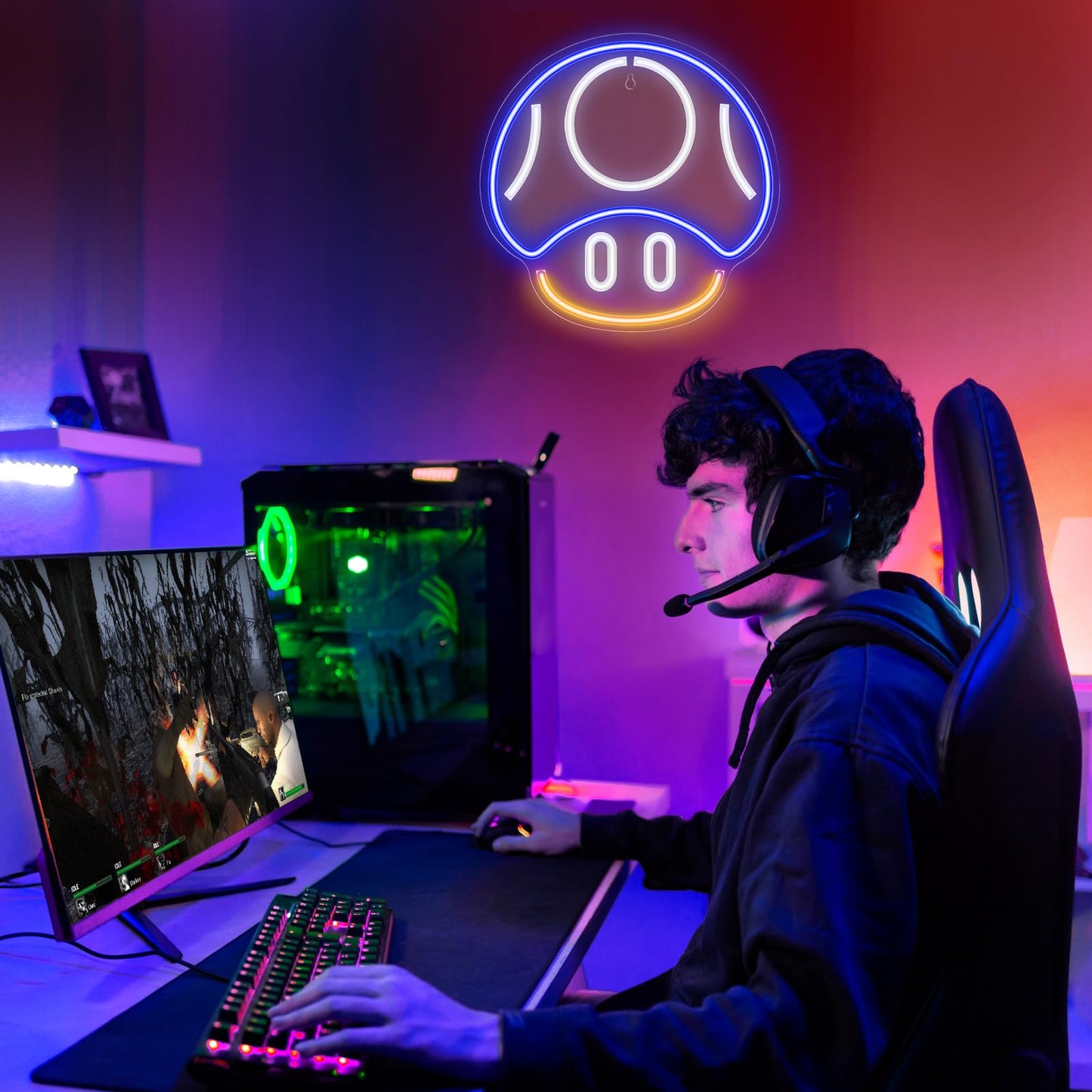 Kavaas Gamer Neon Sign, UV Printed Gaming Neon Sign for Gamer Room Decor - LED Video Game Neon Lights for Bedroom Boys, Gaming Wall decor - Best Gamer Gifts for Teenage Boys, Christmas