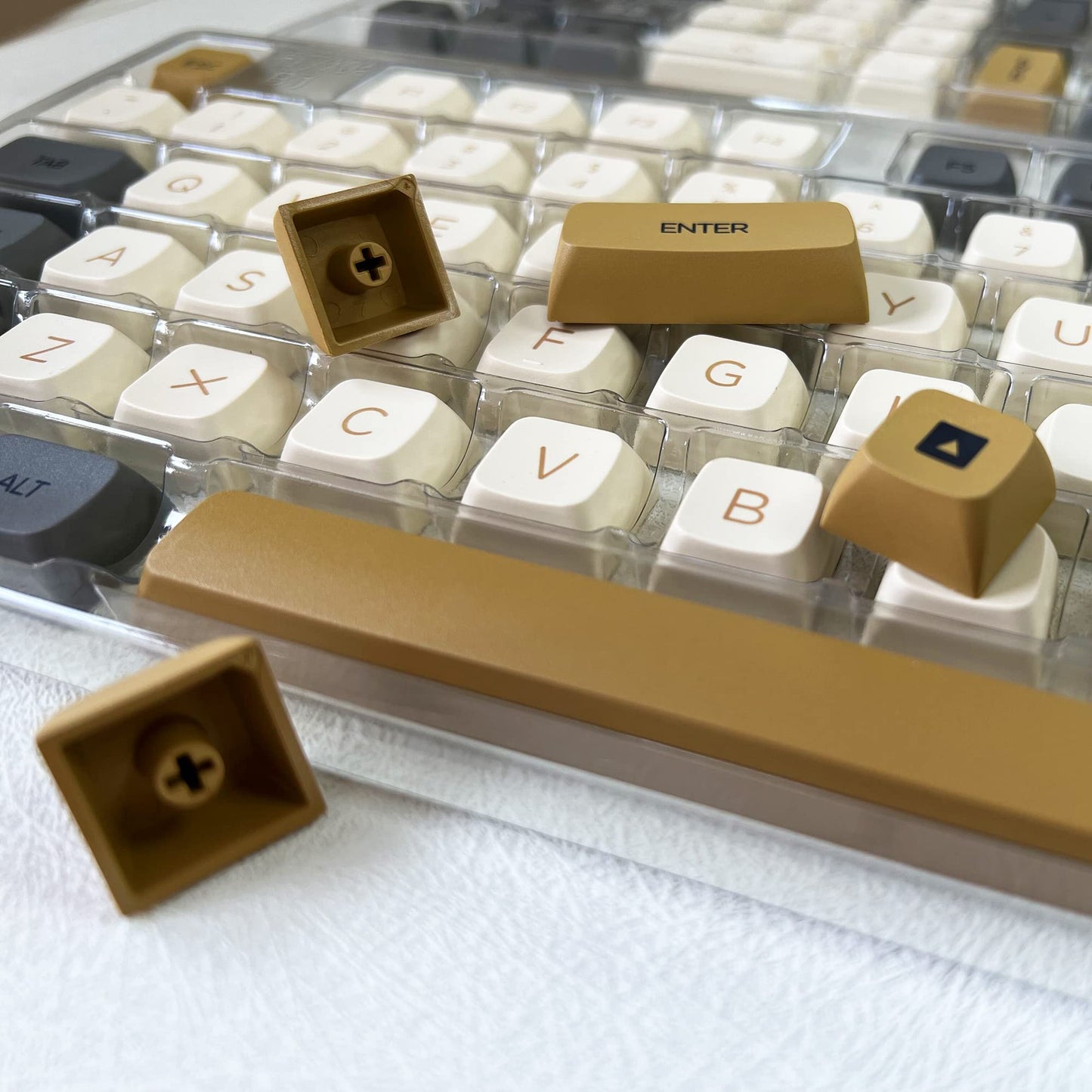 GTSP 61 Keycaps 60 Percent, Ducky One 2 Mini Keycaps for Mechanical Keyboard OEM Profile RGB PBT Keycap Set with Key Puller for Cherry MX Switches SK 61/Joker (Only keycaps) Blue