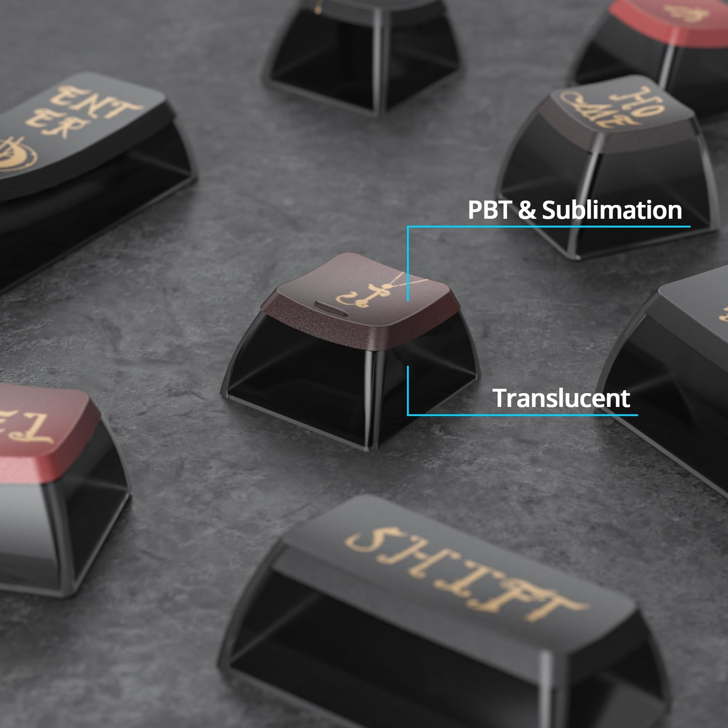 GTSP 61 Keycaps 60 Percent, Ducky One 2 Mini Keycaps for Mechanical Keyboard OEM Profile RGB PBT Keycap Set with Key Puller for Cherry MX Switches SK 61/Joker (Only keycaps) Blue