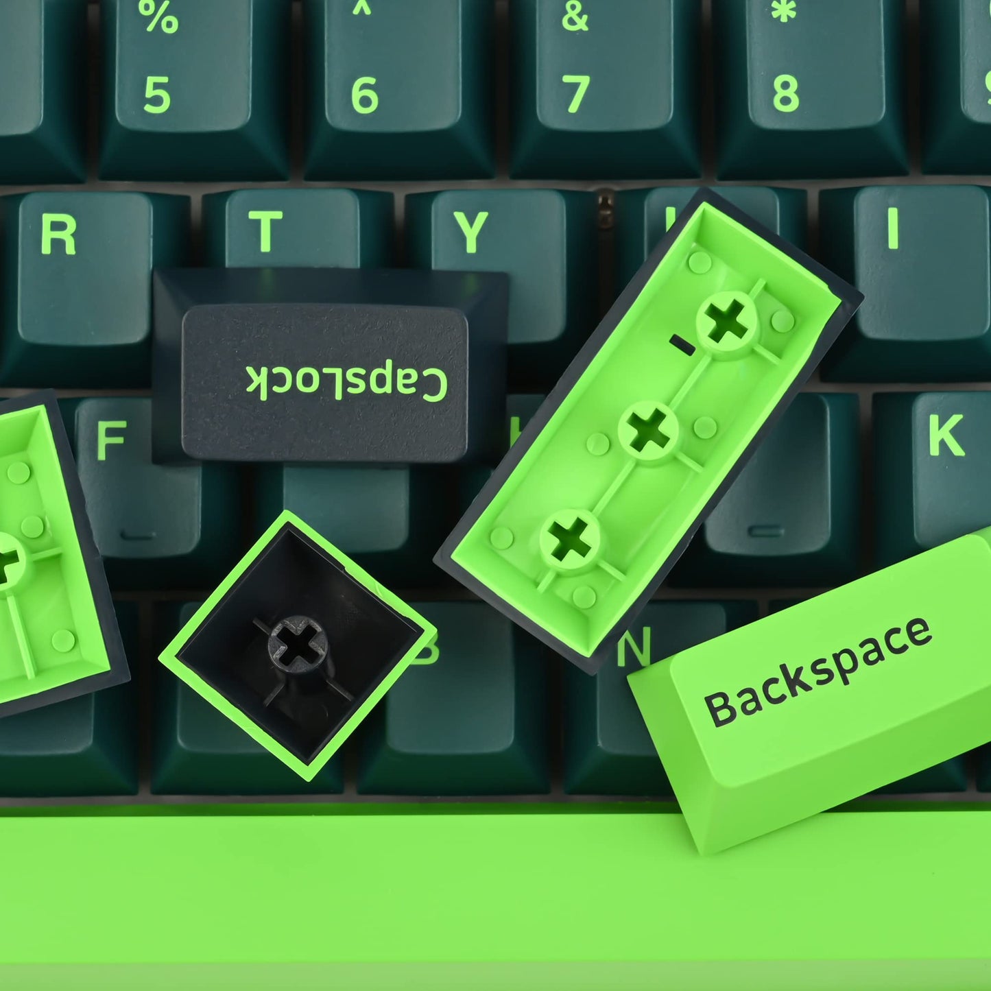 GTSP 61 Keycaps 60 Percent, Ducky One 2 Mini Keycaps for Mechanical Keyboard OEM Profile RGB PBT Keycap Set with Key Puller for Cherry MX Switches SK 61/Joker (Only keycaps) Blue