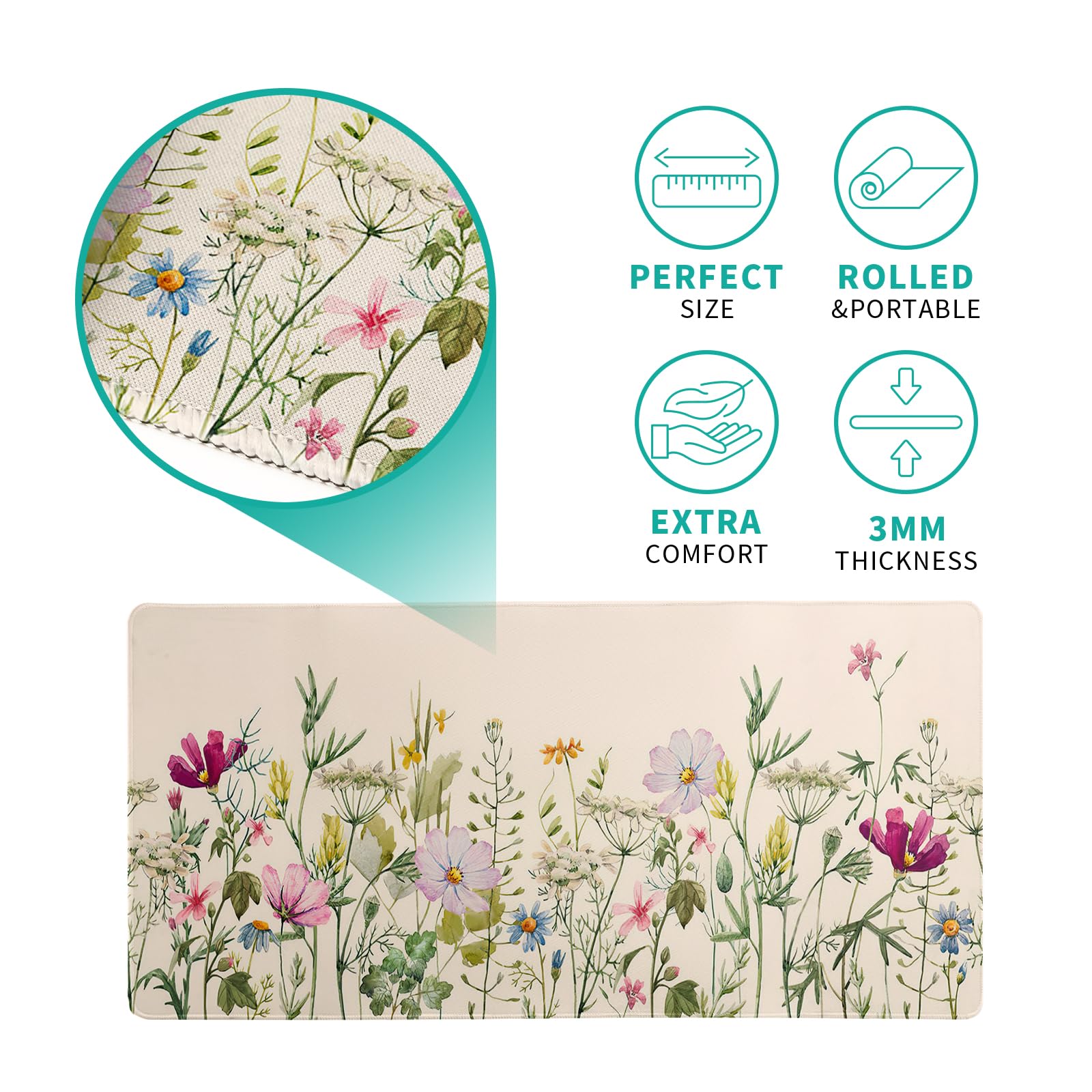 Mountain Gaming Mouse Pad 27.6x11.8 Inch Forest Large Mousepad Extended Grey Mousepad Gaming Non-Slip Rubber Base Stitched Edges Keyboard Mouse Mat Desk Pad for Office Home and Game