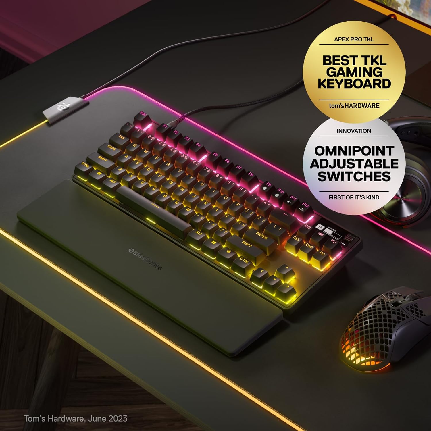 Gaming Keyboard Mechanical RGB With Adjustable Actuation β SteelSeries Apex Pro Wired Gaming Accessories