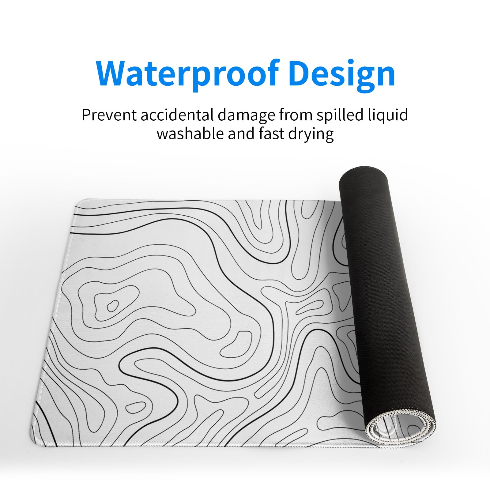 Gaming Mouse Pad – Large Non Slip Mouse Mat with Sea Wave Design, 31.5x11.8 Inch Mousepad