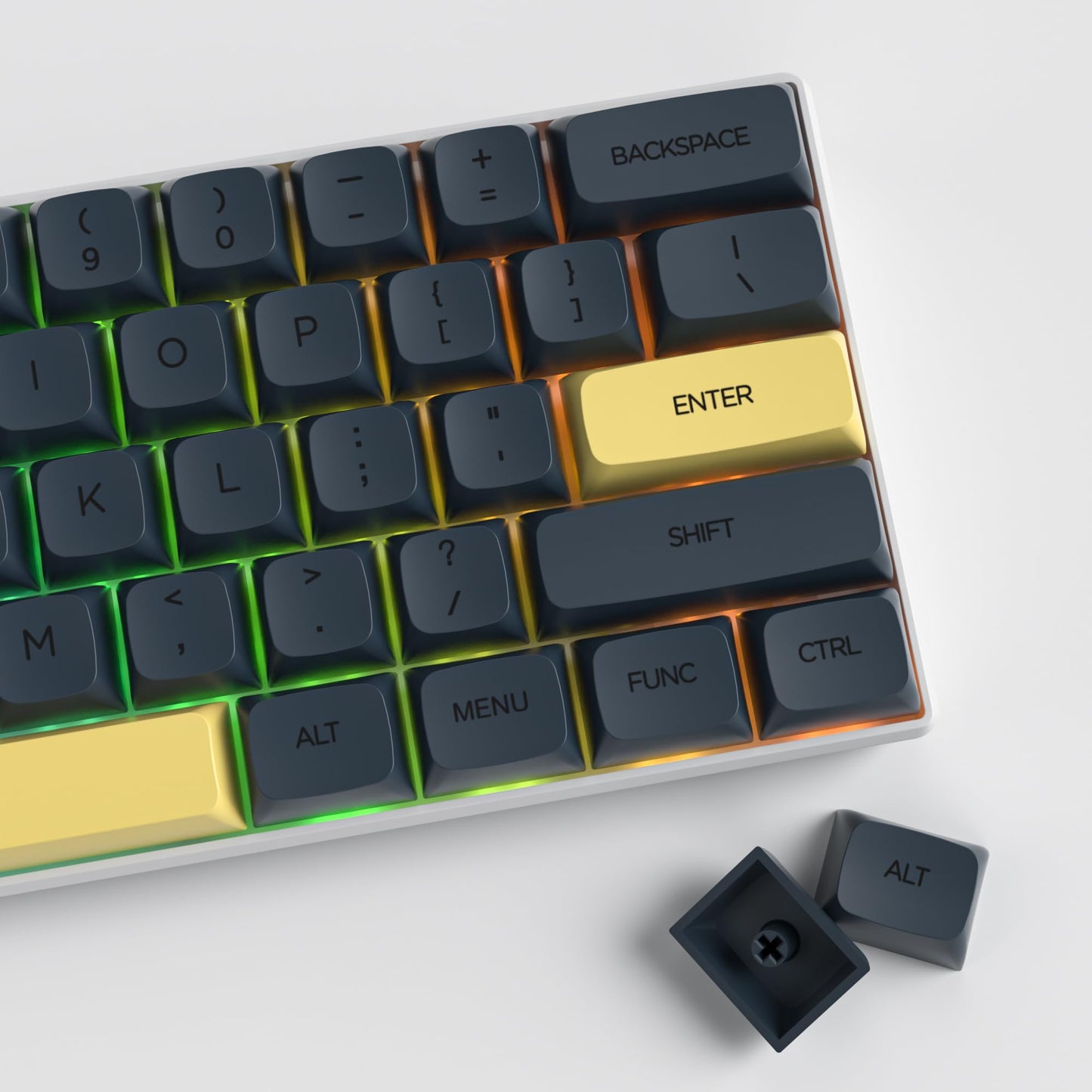 GTSP 61 Keycaps 60 Percent, Ducky One 2 Mini Keycaps for Mechanical Keyboard OEM Profile RGB PBT Keycap Set with Key Puller for Cherry MX Switches SK 61/Joker (Only keycaps) Blue